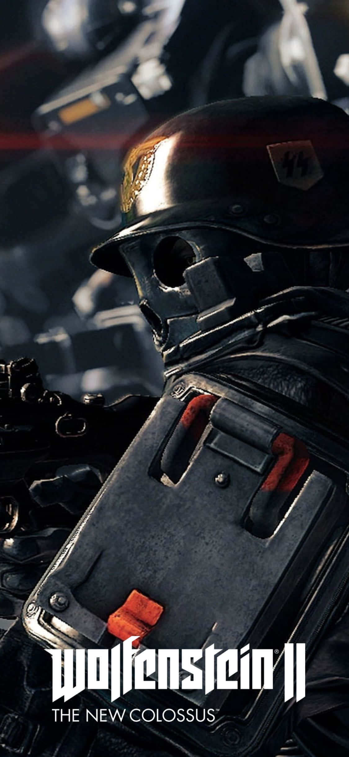 iPhone Xs Wolfenstein Ii Nazi Soldaat Geveg Agtergrond Muurpapier