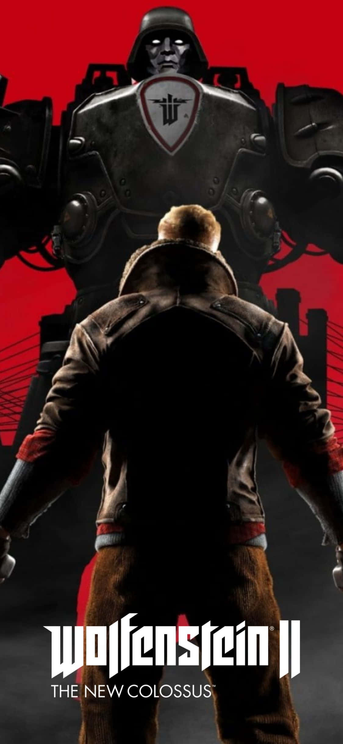 iPhone Xs Wolfenstein Ii Face Off Agtergrond Muurpapier