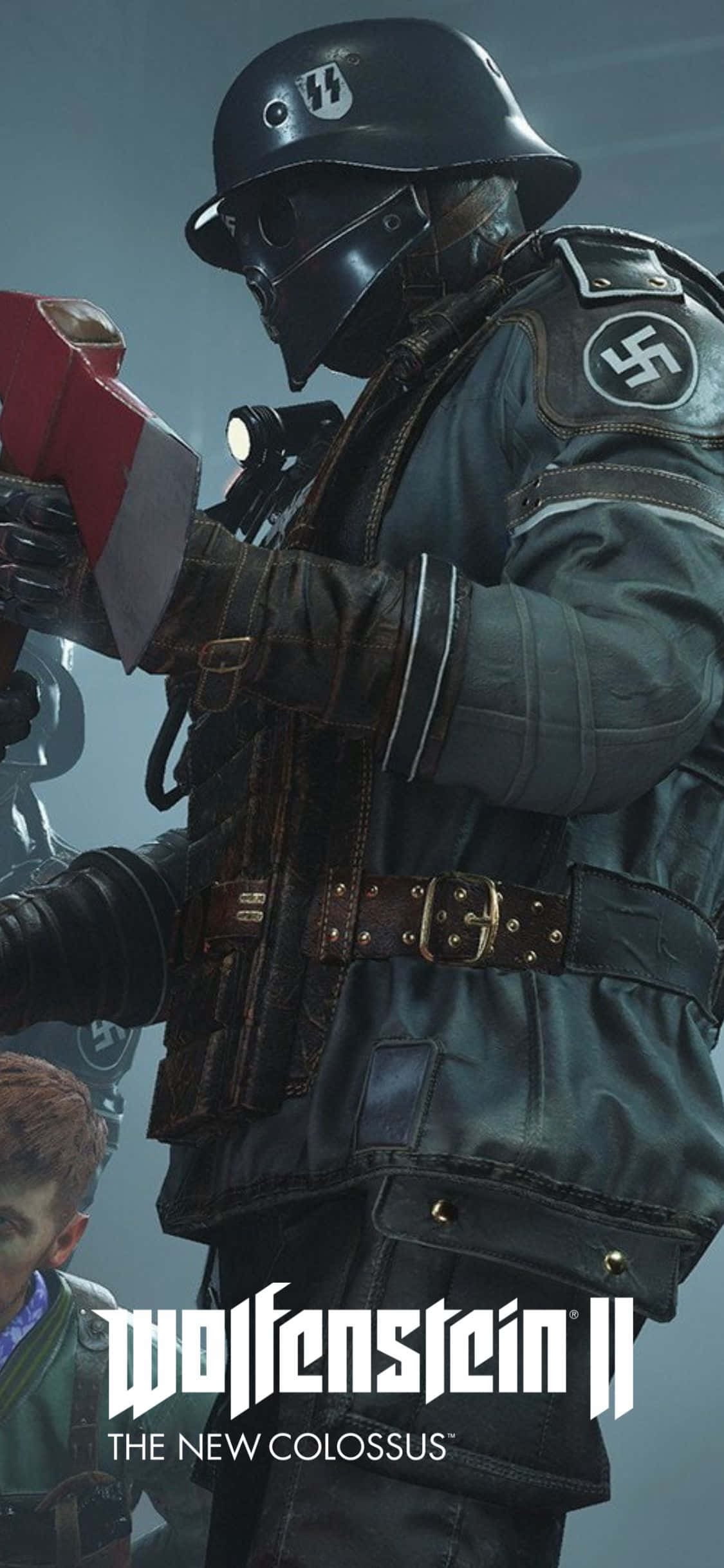 iPhone Xs Wolfenstein Ii Gyselaar Toneel Plakkaat Agtergrond Muurpapier
