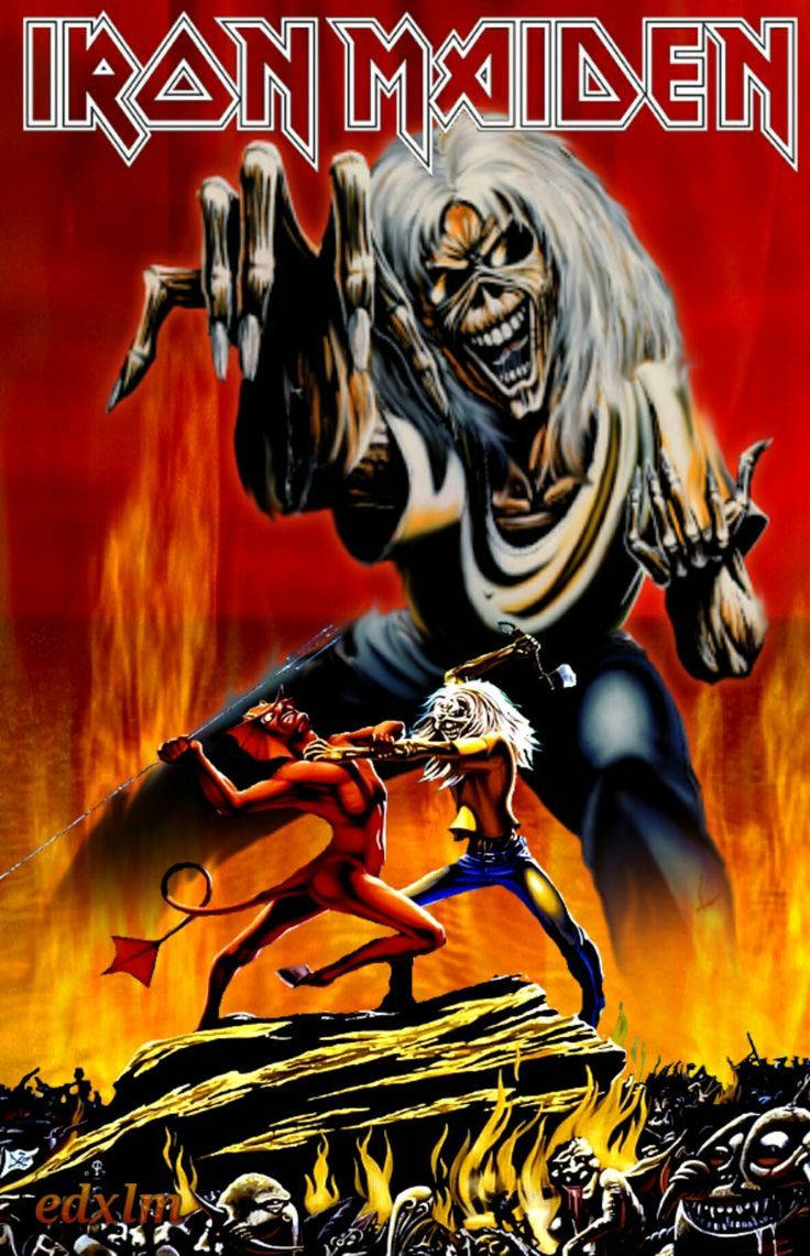 Iron Maiden Duiwel Plakkaat Muurpapier