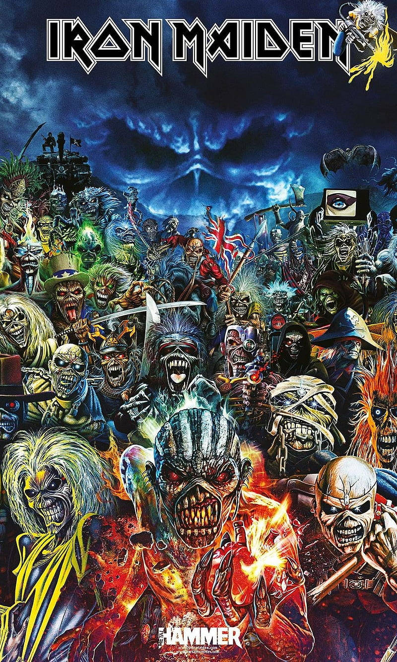 Iron Maiden Eddie-plakkaat Muurpapier