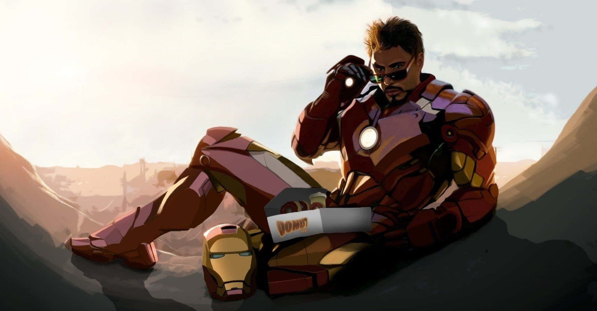 Iron Man agtergrond Muurpapier