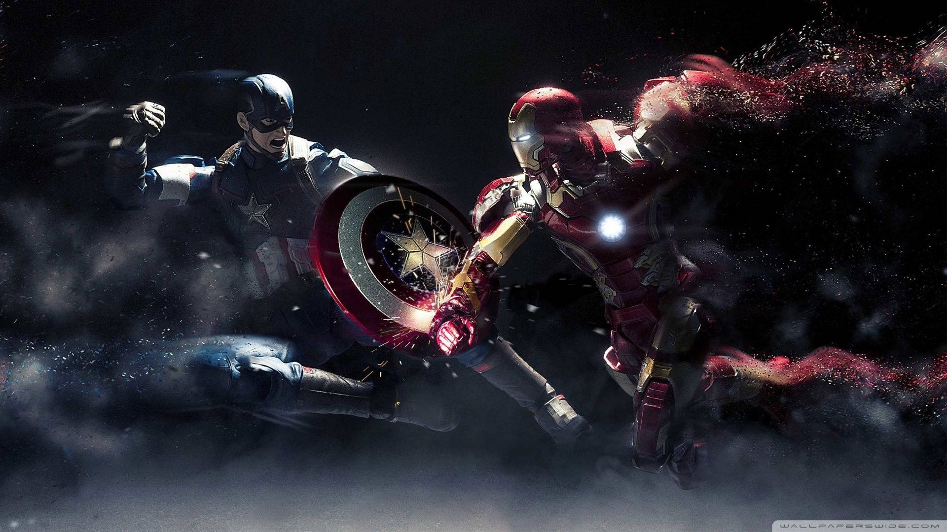 Iron Man en Captain America agtergrond — Iron Man Muurpapier
