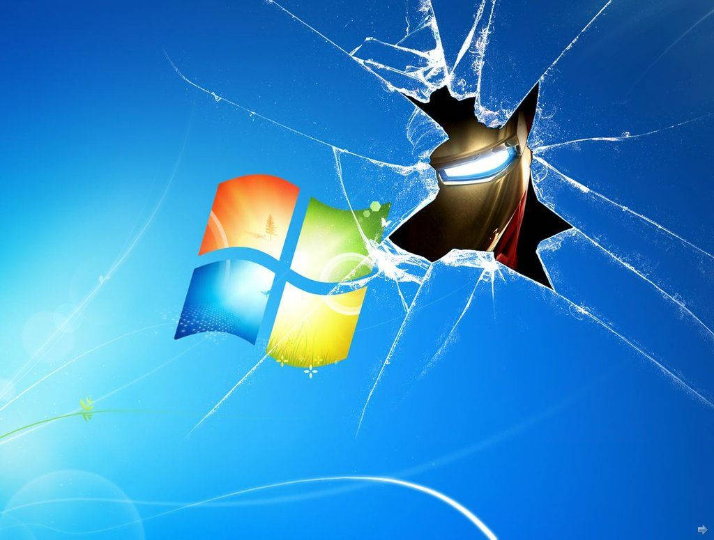 Iron Man gebreekte Windows-skerm agtergrond — Iron Man Muurpapier
