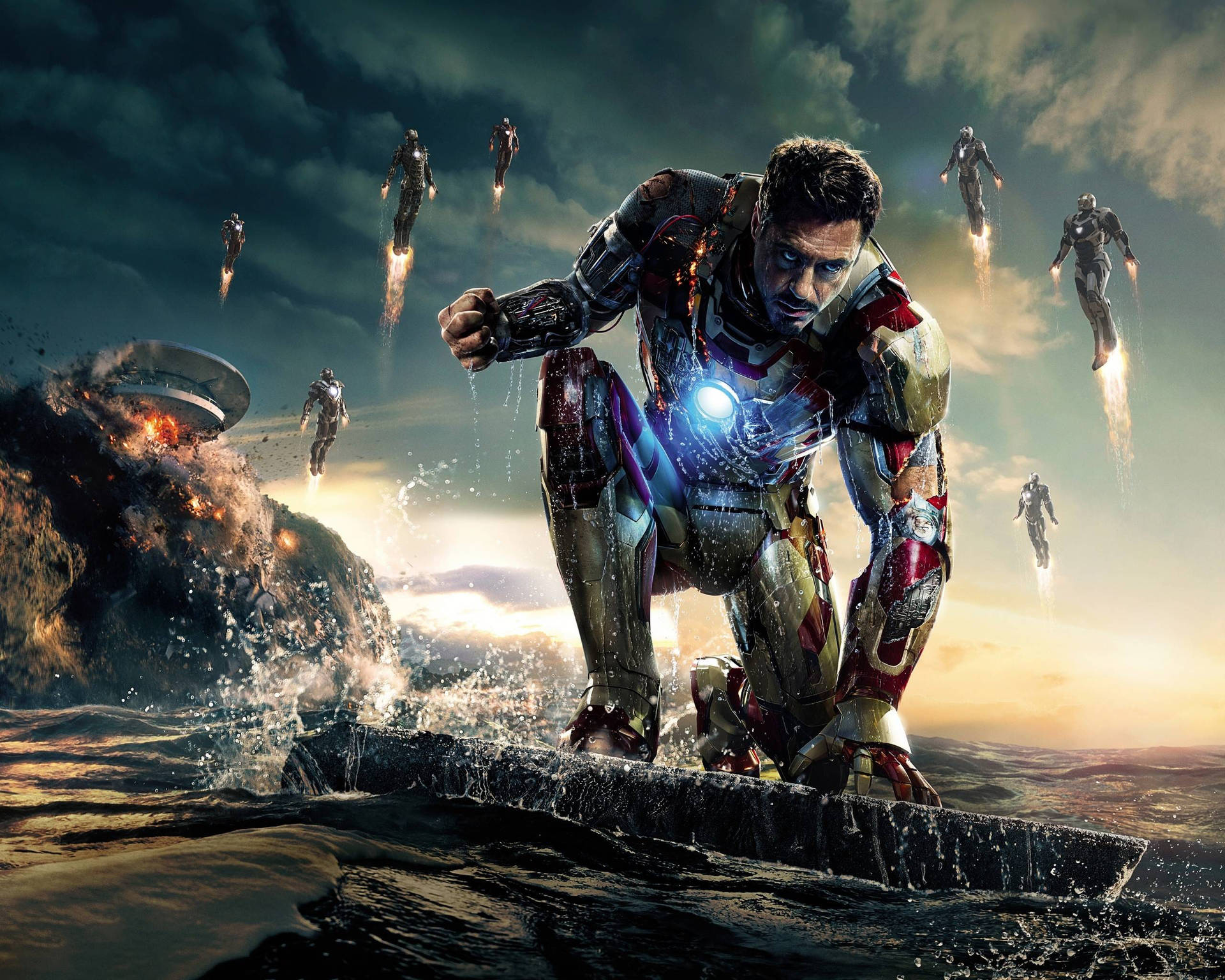 Iron Man sonder masker agtergrond — Iron Man Muurpapier