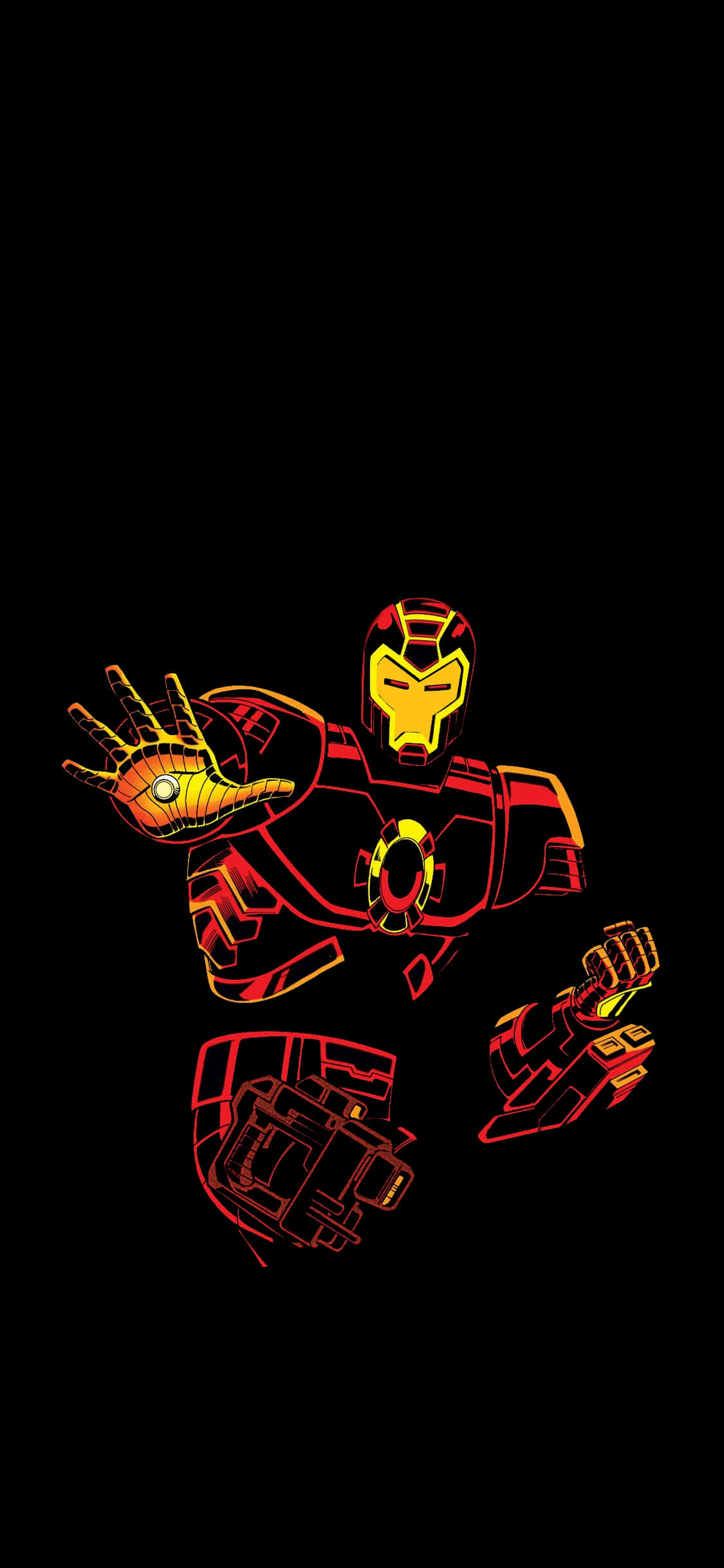 Ironman Pixel 3XL AMOLED Agtergrond Muurpapier