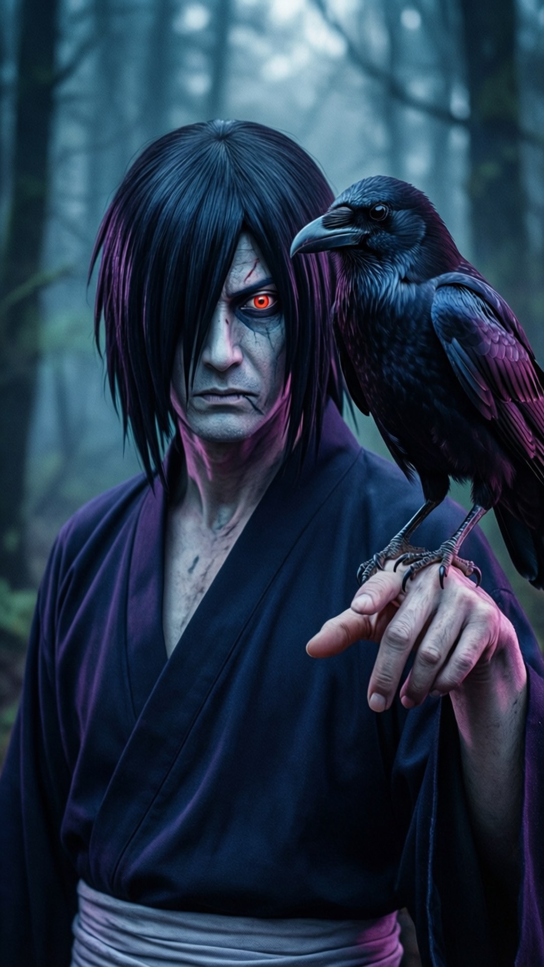 Itachi en Kraai Muurpapier