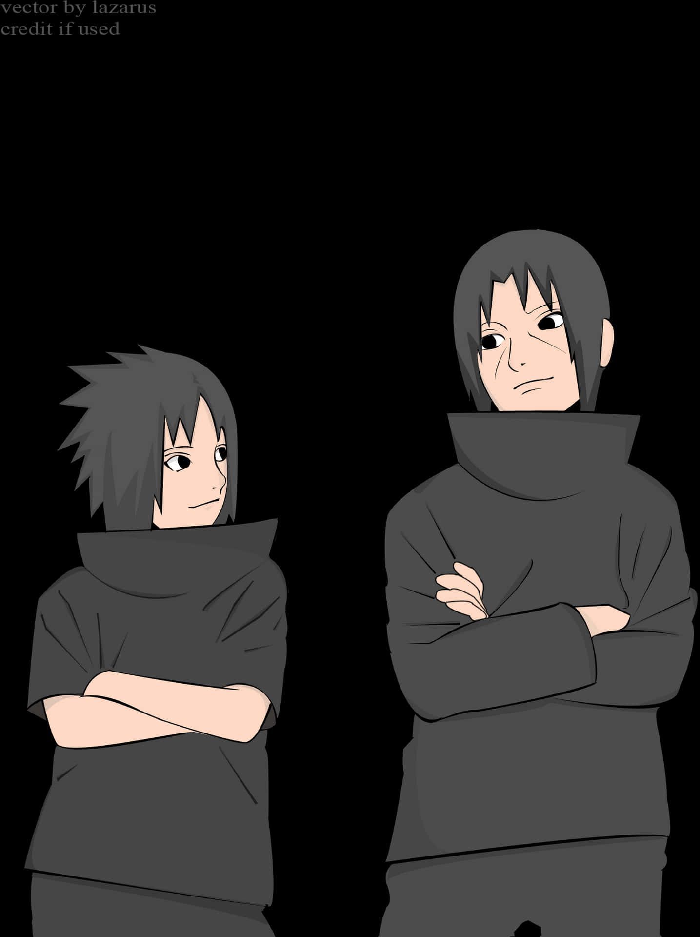 Itachi en Sasuke Vektorkuns Muurpapier