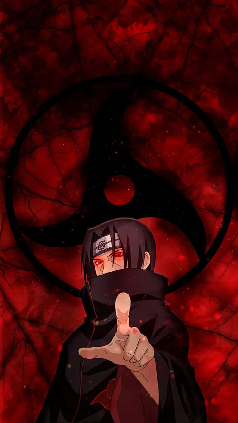 Itachi Mangekyou Sharingan Wys Gloeiende Oë Muurpapier