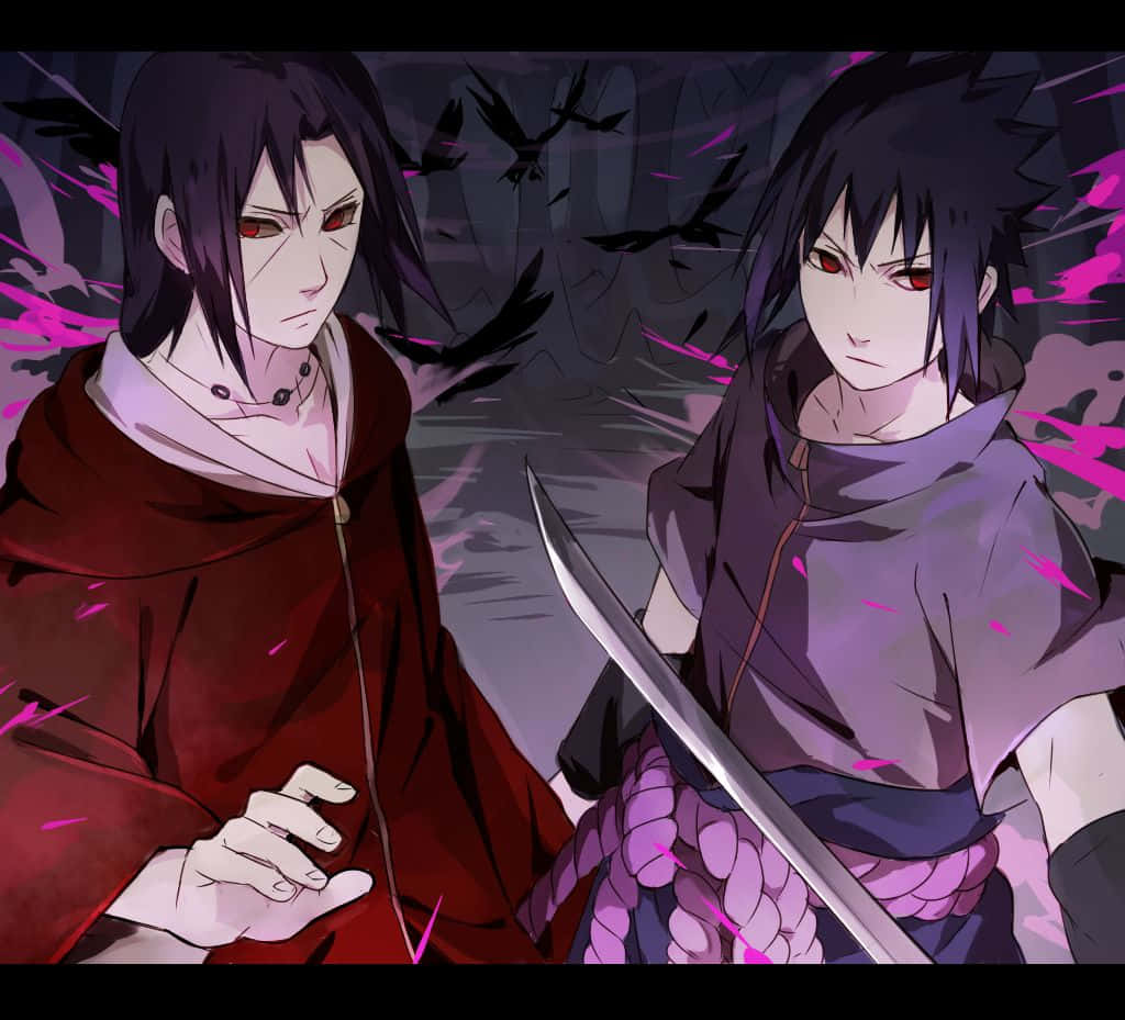 Itachi Uchiha en Sasuke Prent Muurpapier