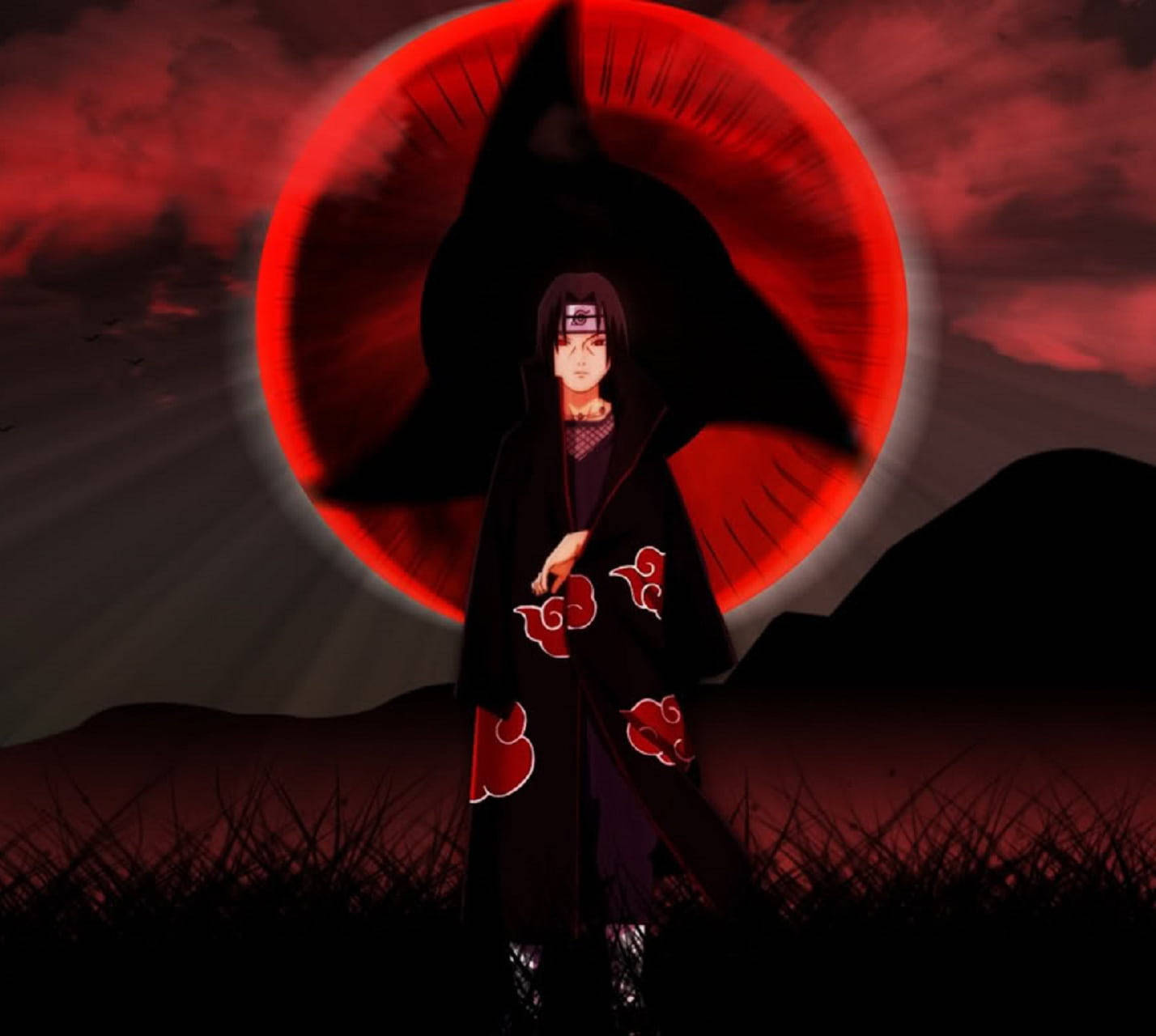 Itachi Uchiha Mangekyo Sharingan PFP Muurpapier