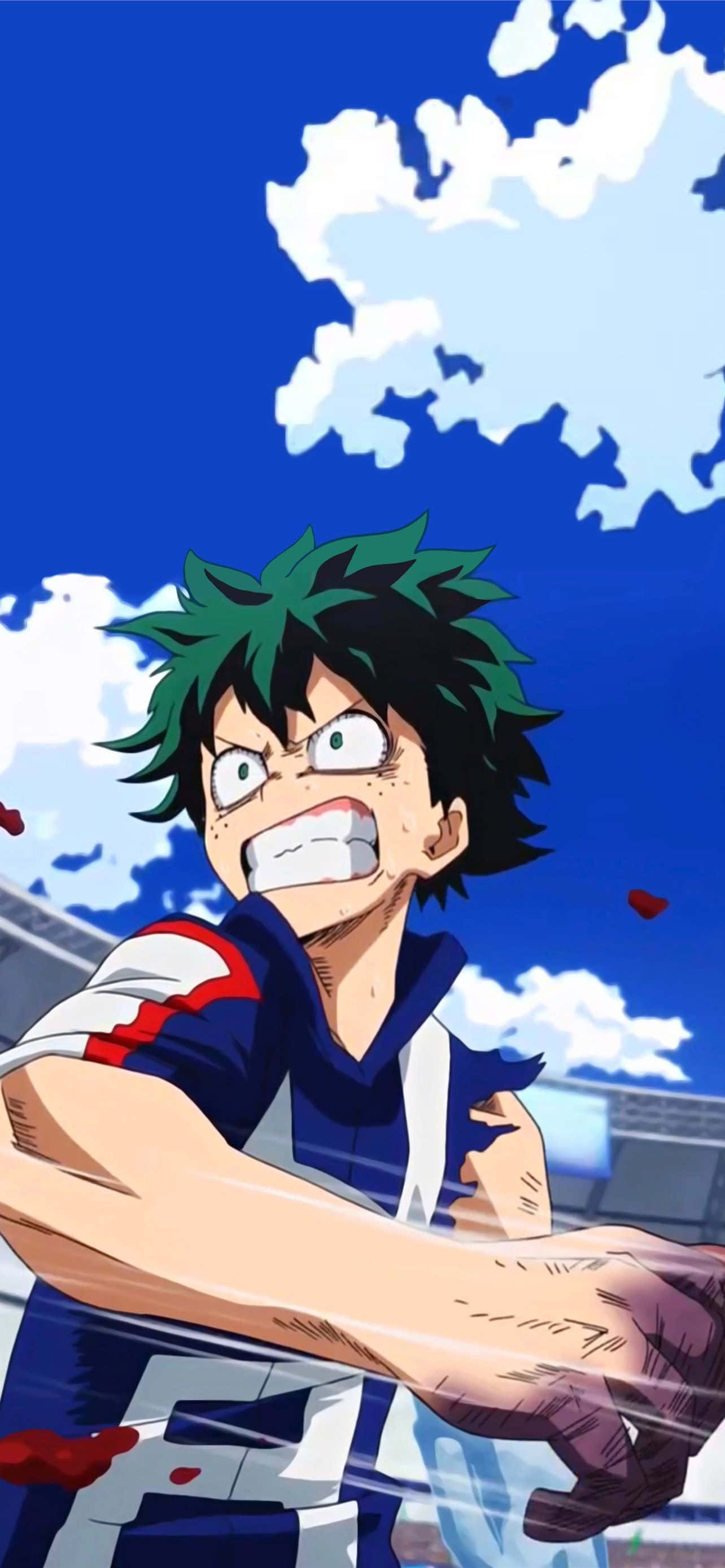 Izuku Geslaan Pers Hande Deku Estetiek Muurpapier