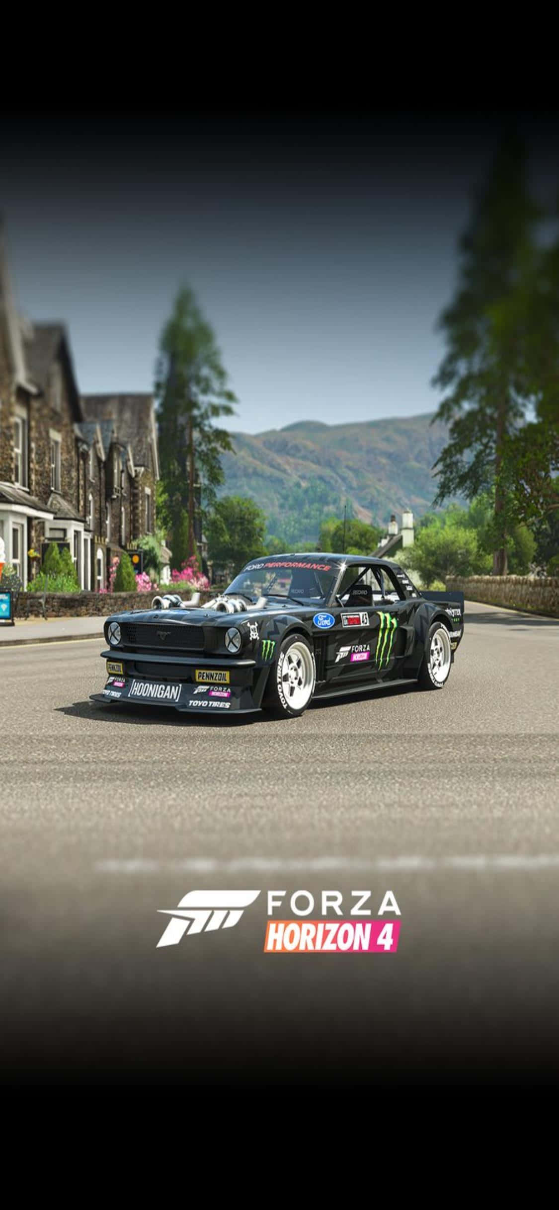 "Jaag na oorwinning met die nuwe iPhone Xs en Forza Horizon 4!" Muurpapier