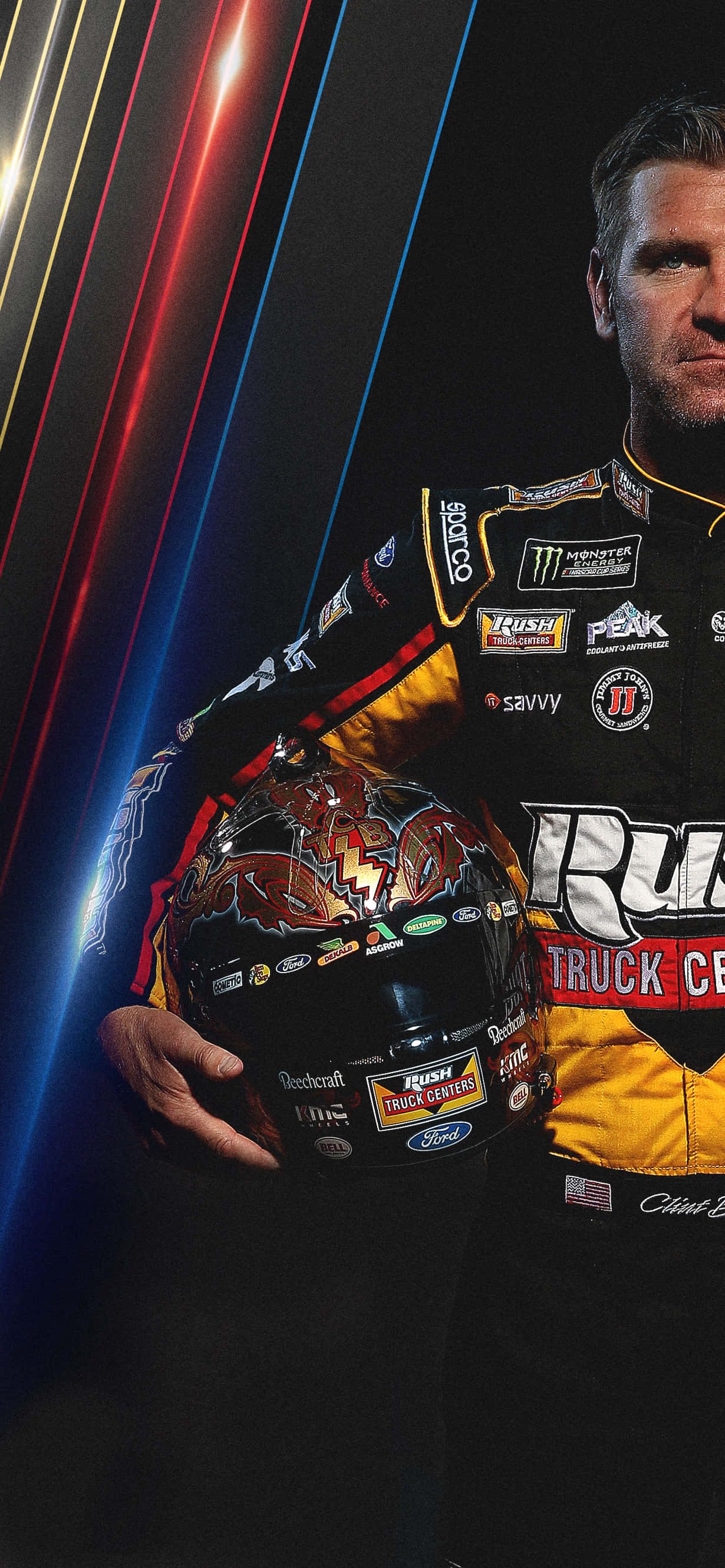 Jaag na Oorwinning met jou Nascar- iPhone Muurpapier