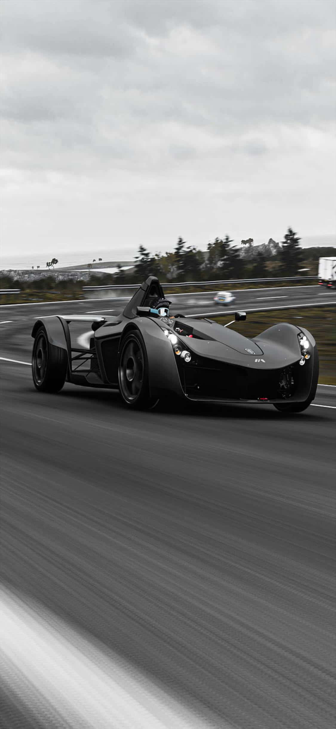 Jaag oor die Horison met iPhone Xs en Forza Horizon 4 Muurpapier