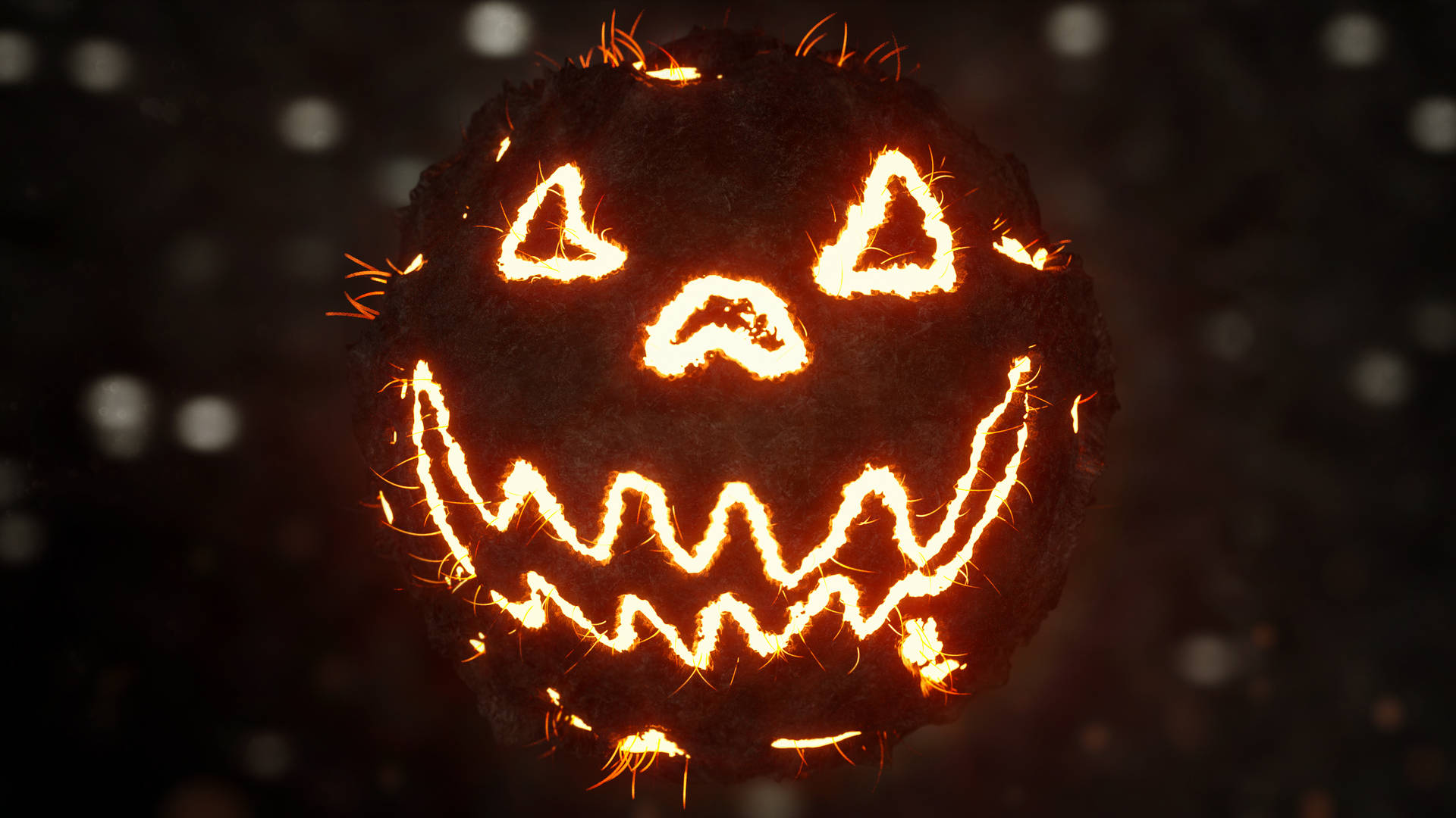 Jack-o'-lantern Neon-glimlag Muurpapier