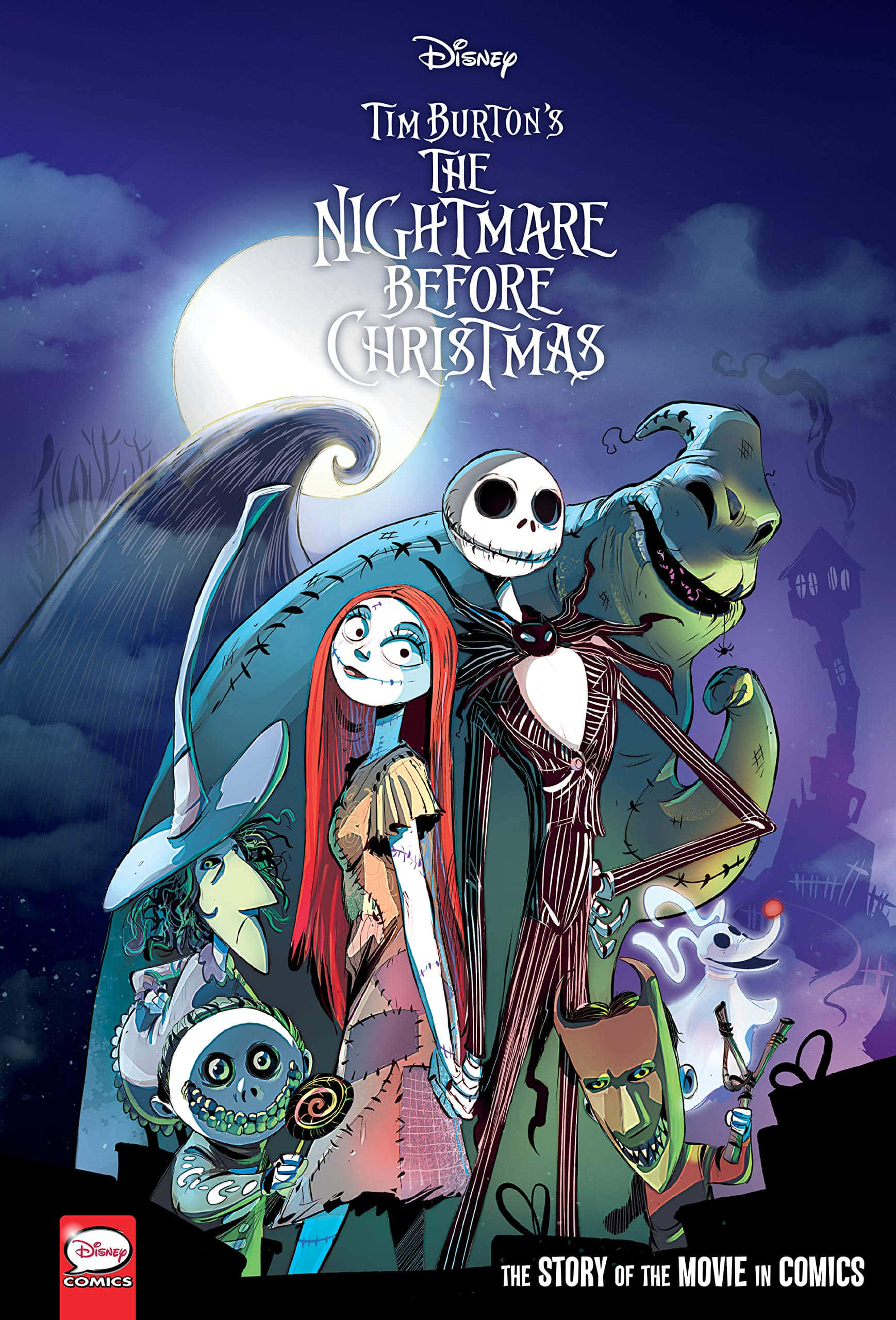 Jack Skellington se Griezelige Glimlag Verwelcome Jou Na Halloween Dorp Muurpapier