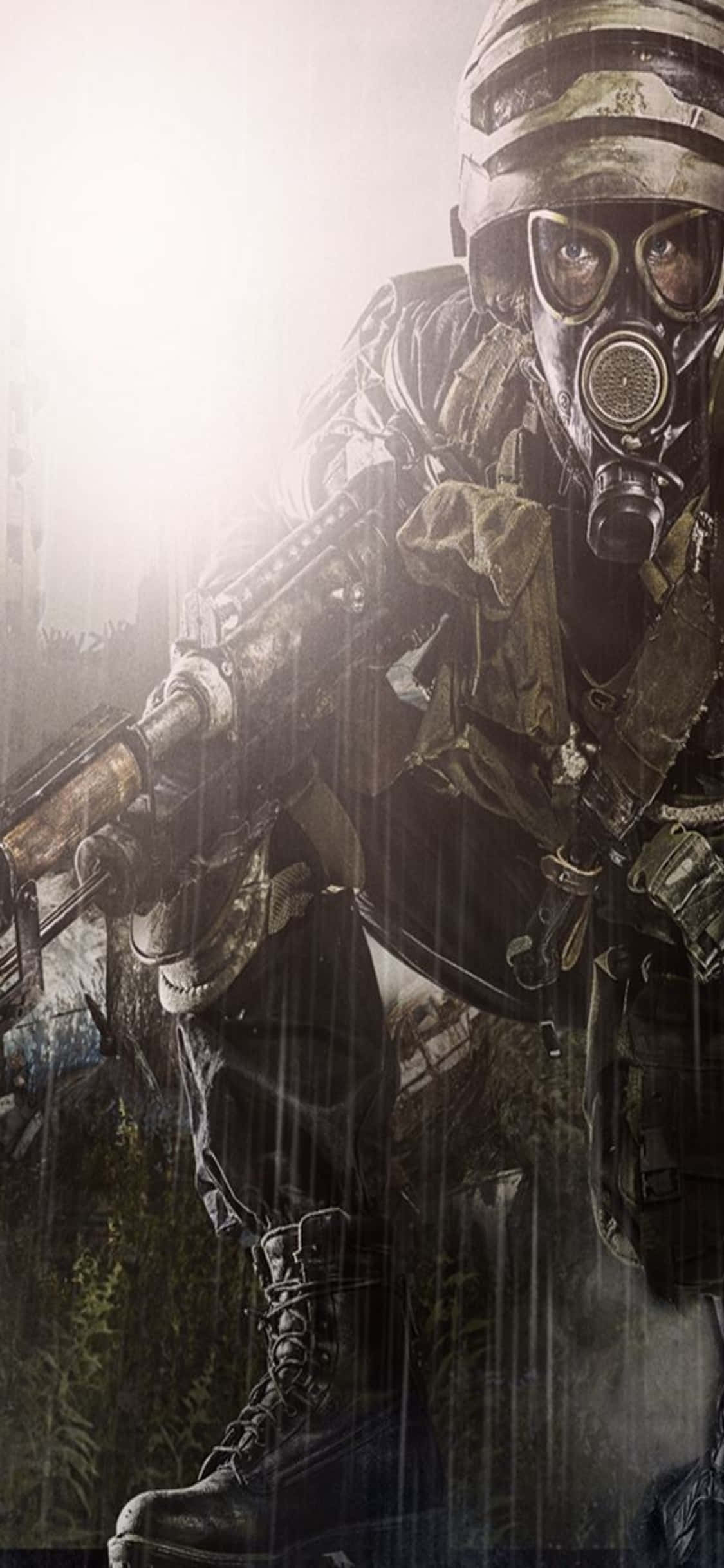 Jag op 'n Reënerige Dag iPhone X Metro Last Light Agtergrond Muurpapier