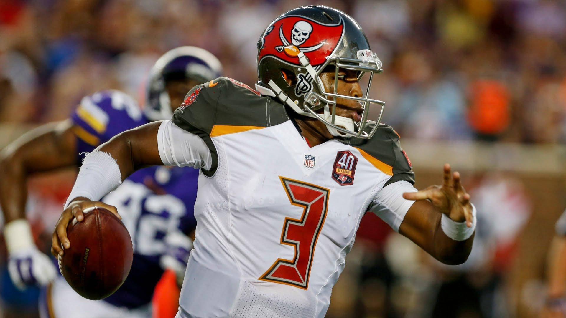Jameis Winston Verdediging in Sokker Muurpapier