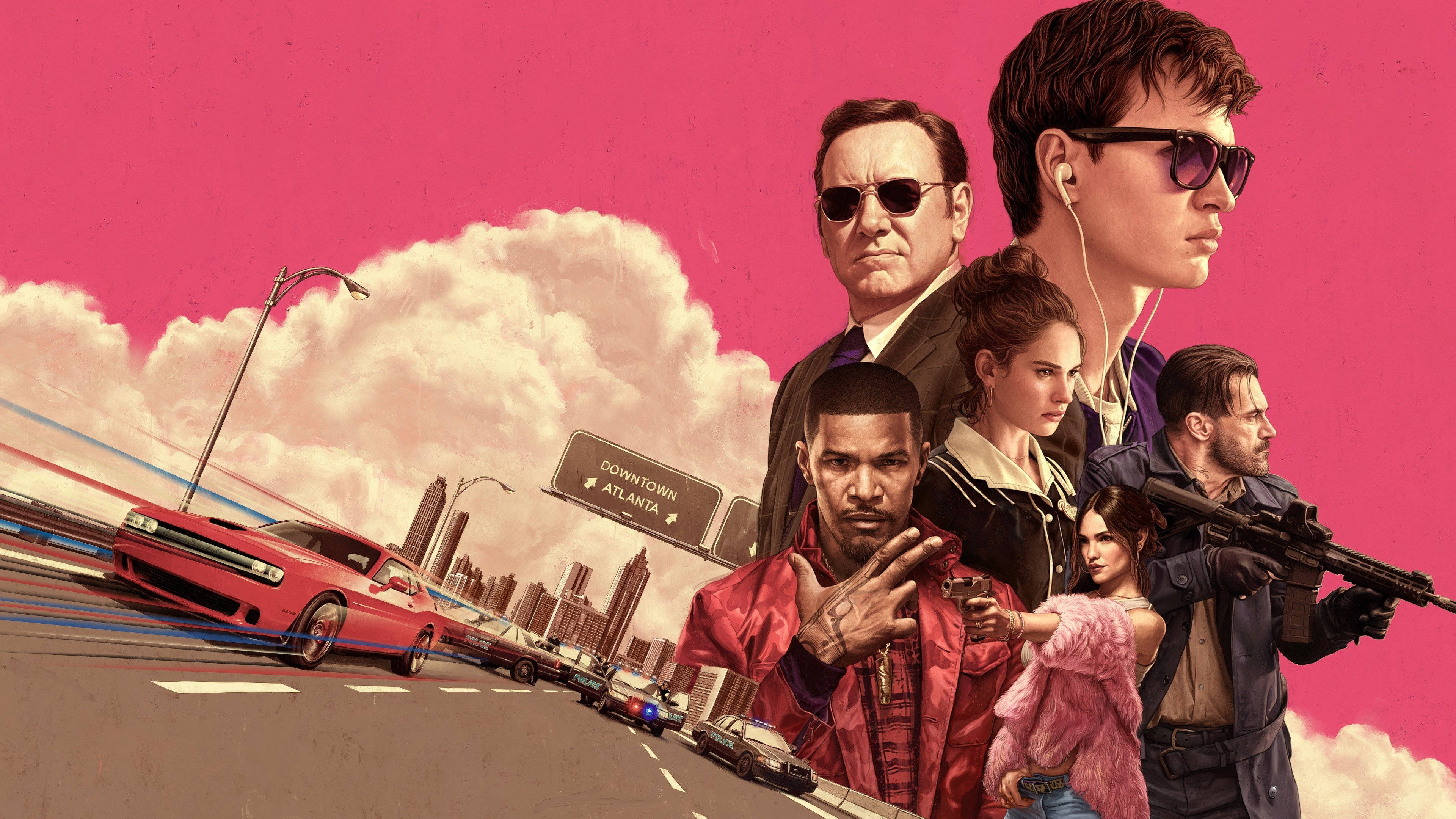 Jamie Foxx vertolk 'n rol in Baby Driver Muurpapier