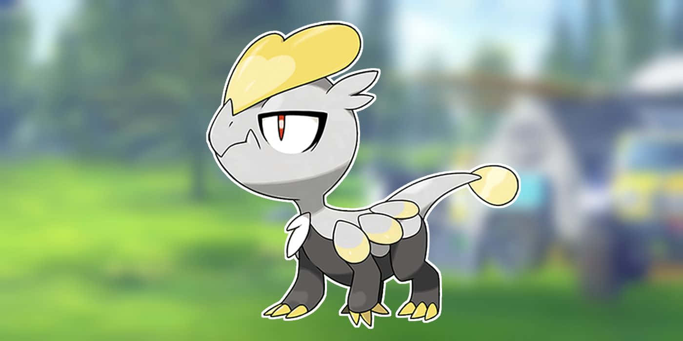 Jangmo-o met Pokemon-landskap Muurpapier