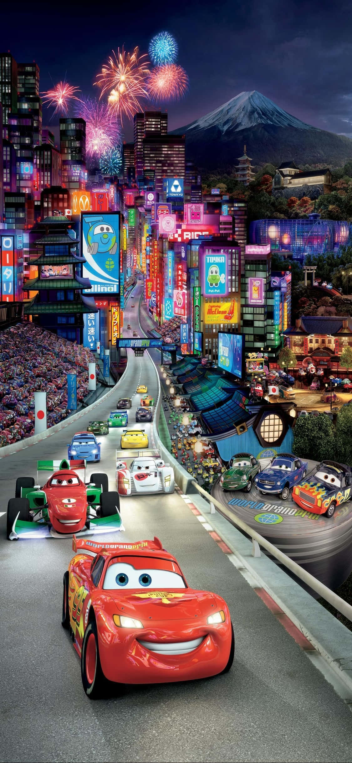 Japan Lightning McQueen iPhone X Cars-agtergrond Muurpapier