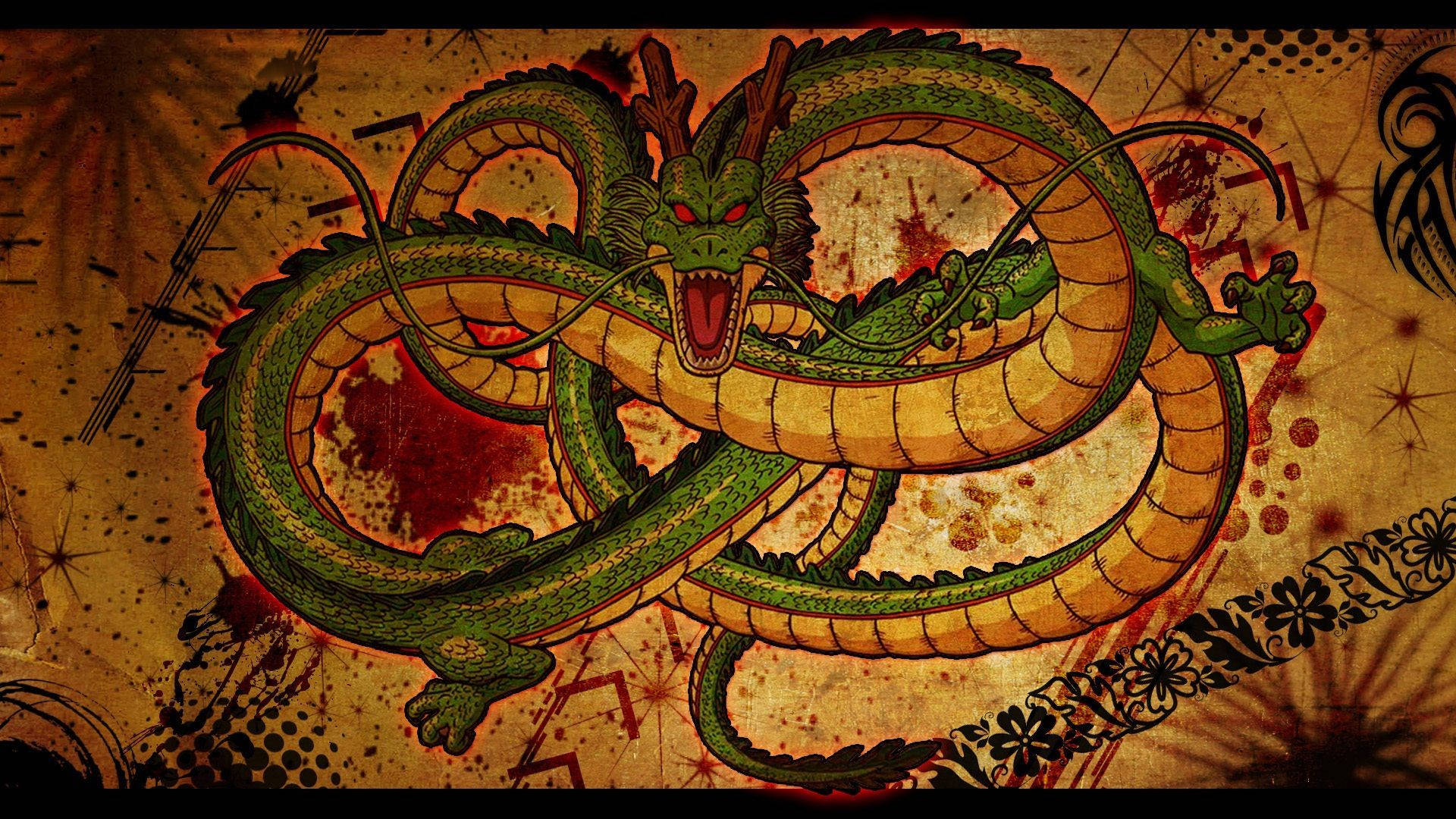 Japanese Dragon PC Shenron van DBZ Muurpapier