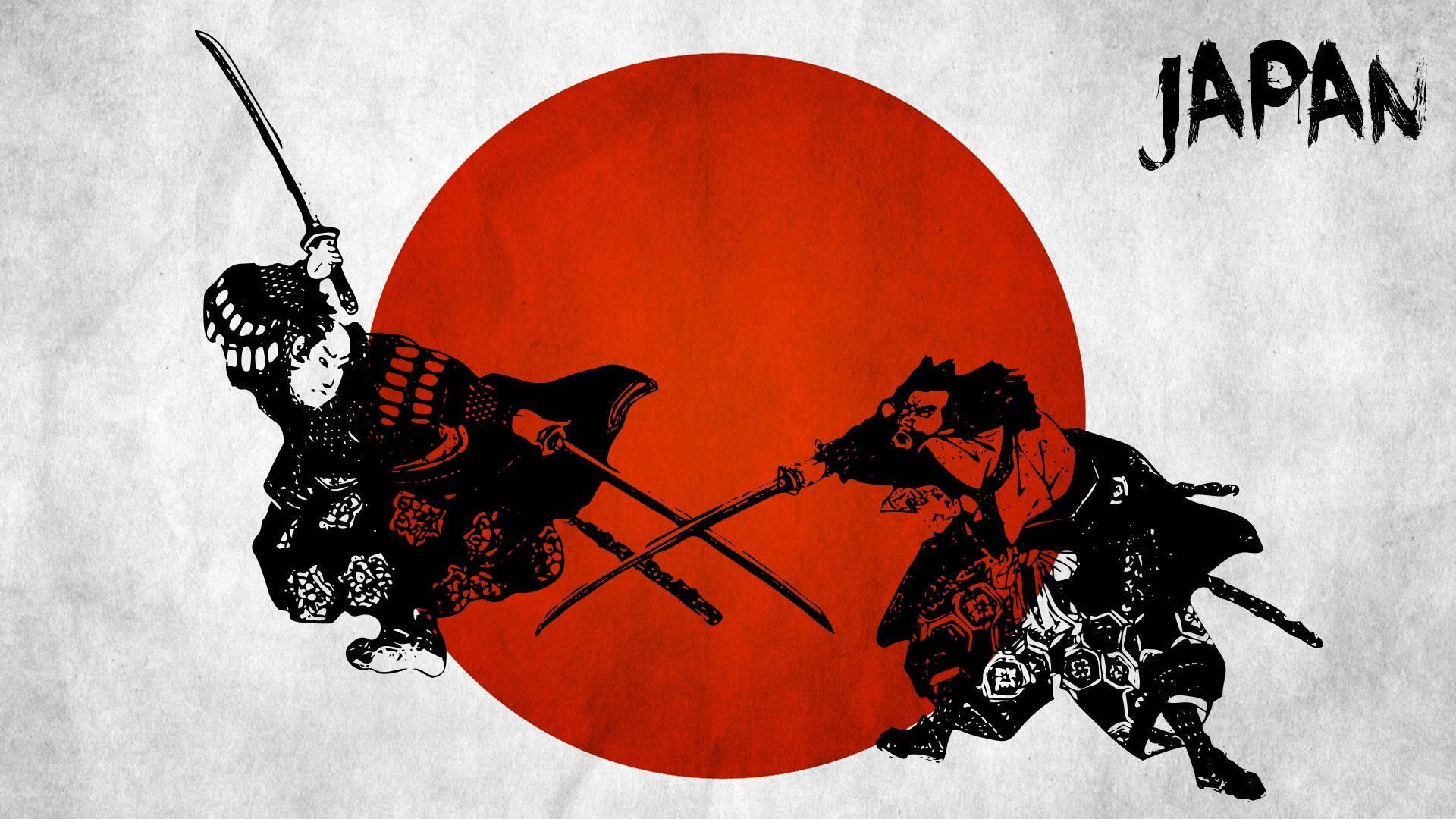 Japanese Samurai Flag Swaardgeveg Muurpapier