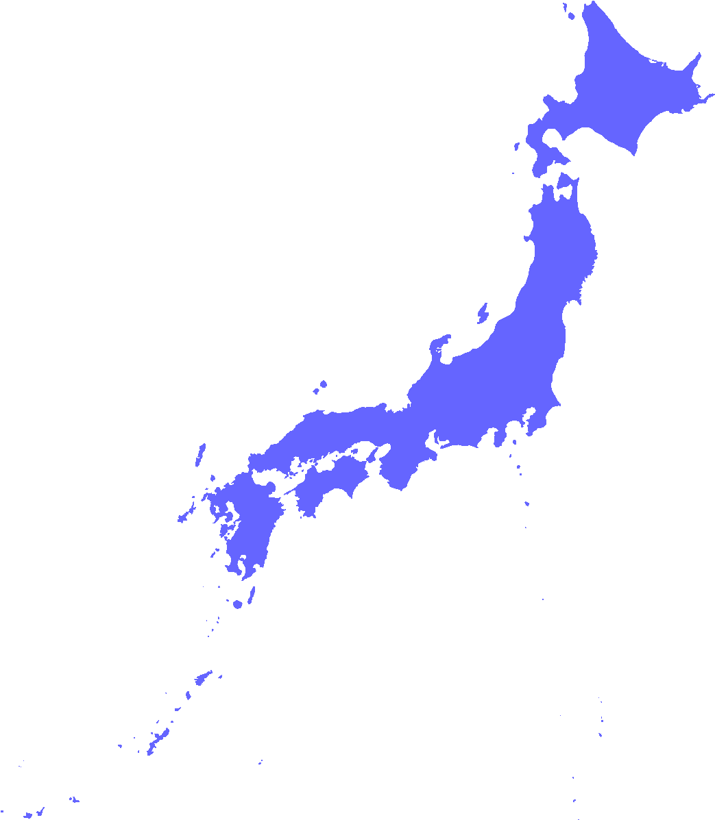 Japannese Kaart Silhoeet Blou op Grys Muurpapier