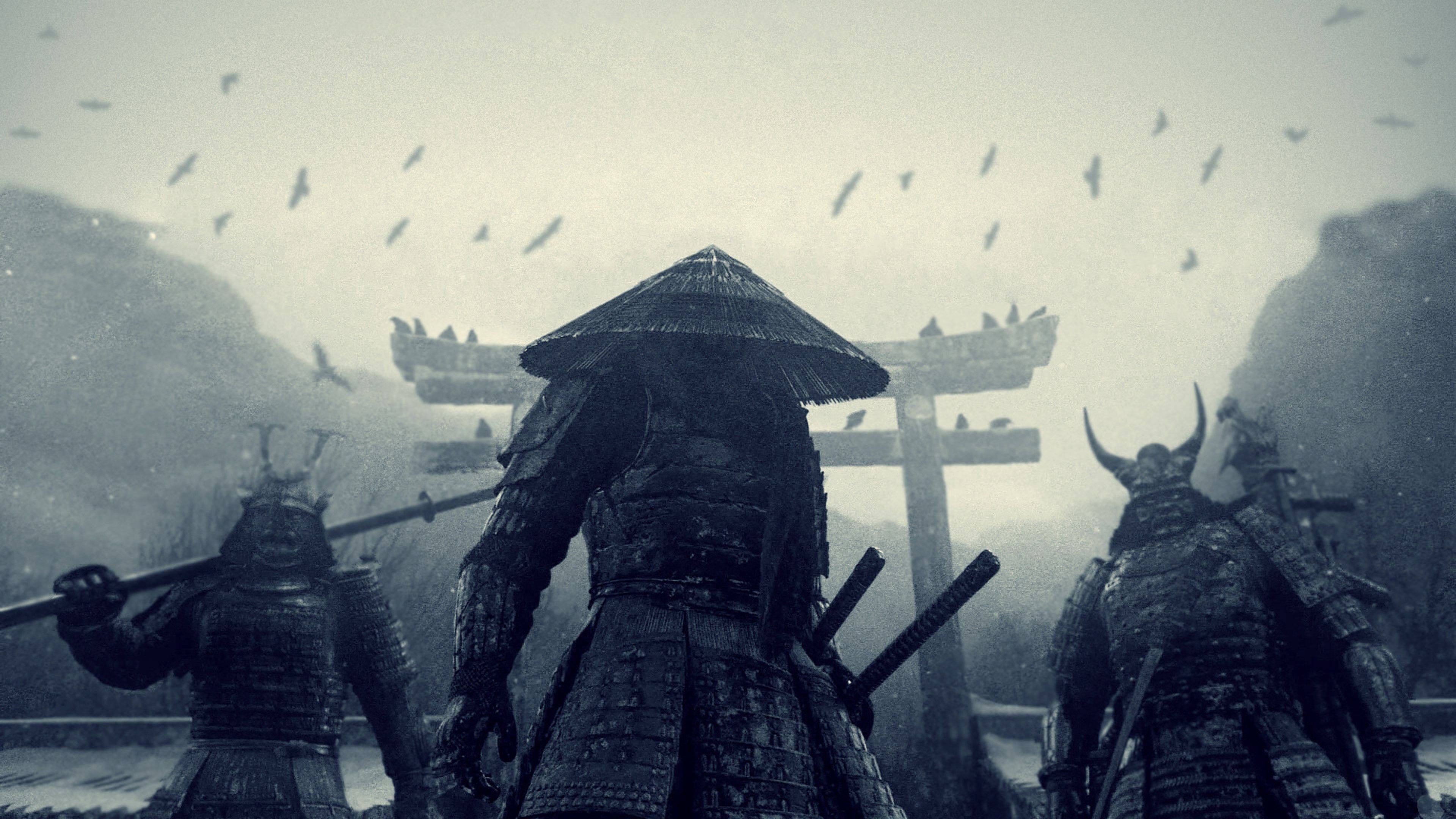 Japanse Samurai Krygers Muurpapier