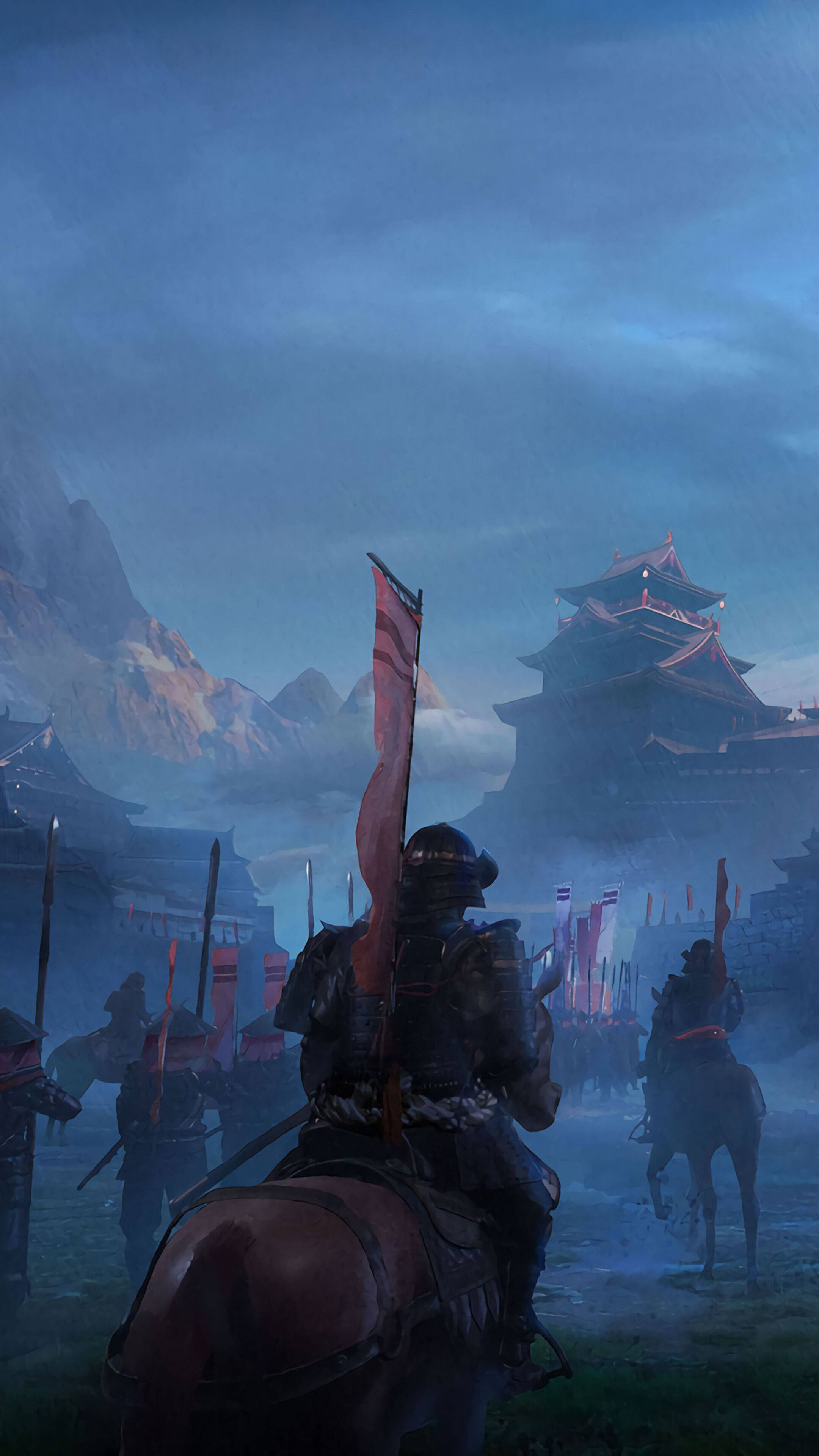 Japanse Samurai-leër Muurpapier
