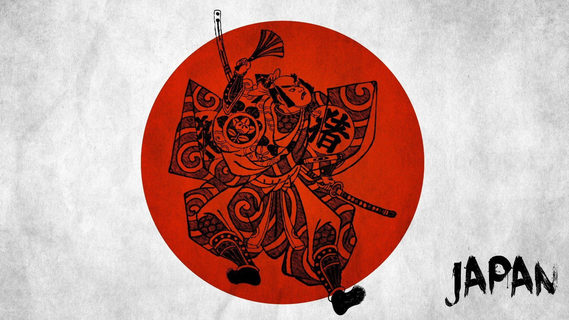Japanse Samurai Dans Muurpapier