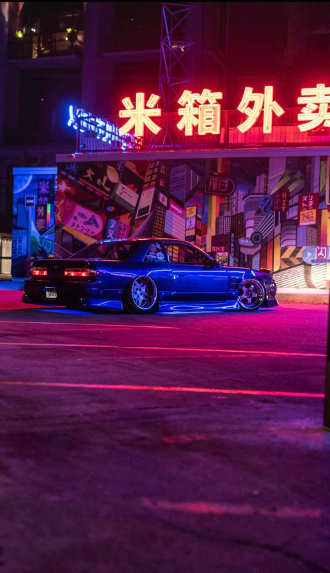 JDM-estetiese Blou Silvia Muurpapier