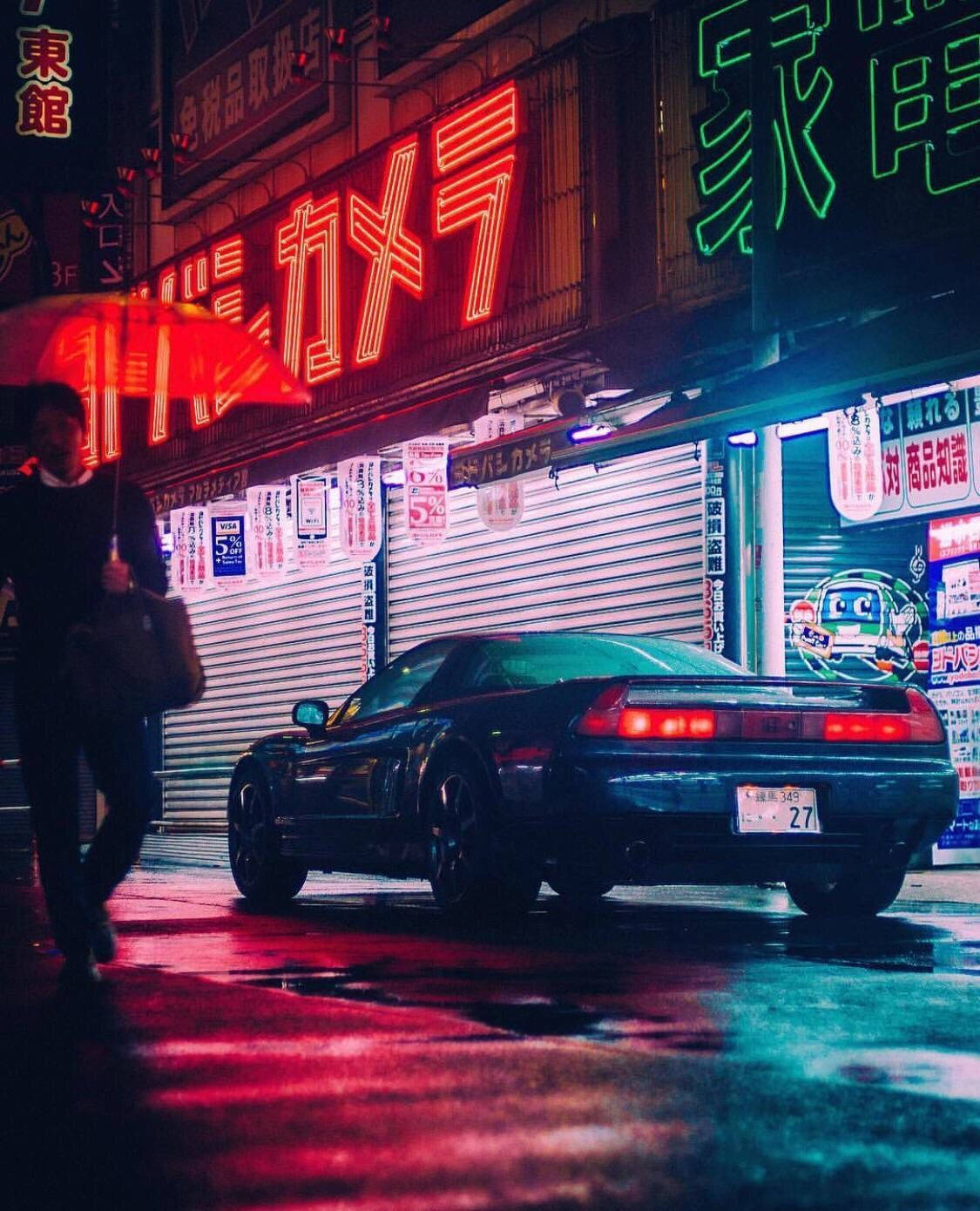 JDM Motors Estetiek met Rooi Ligte Muurpapier