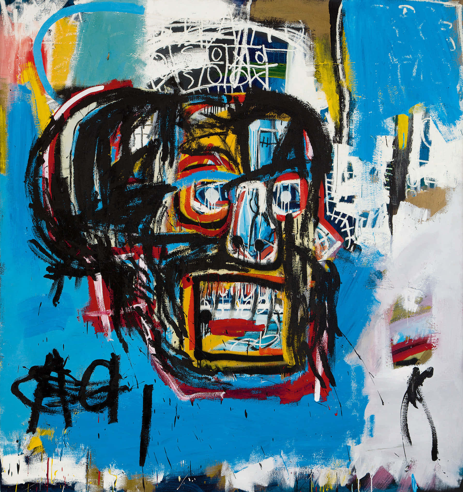 Jean-Michel Basquiat se unieke, lewendige kunswerk Muurpapier