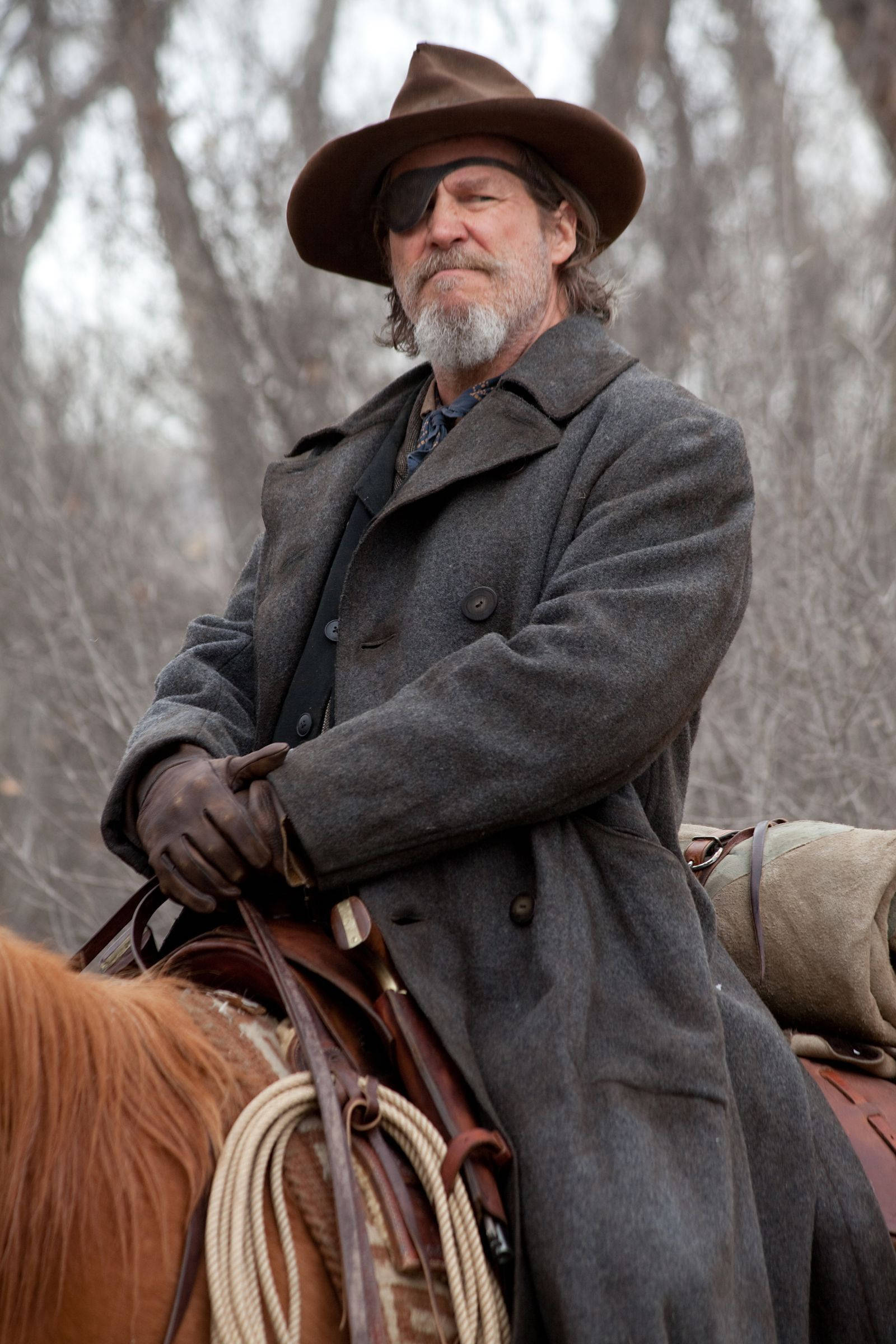 Jeff Bridges in sy uitstaande vertoning in die film True Grit. Muurpapier