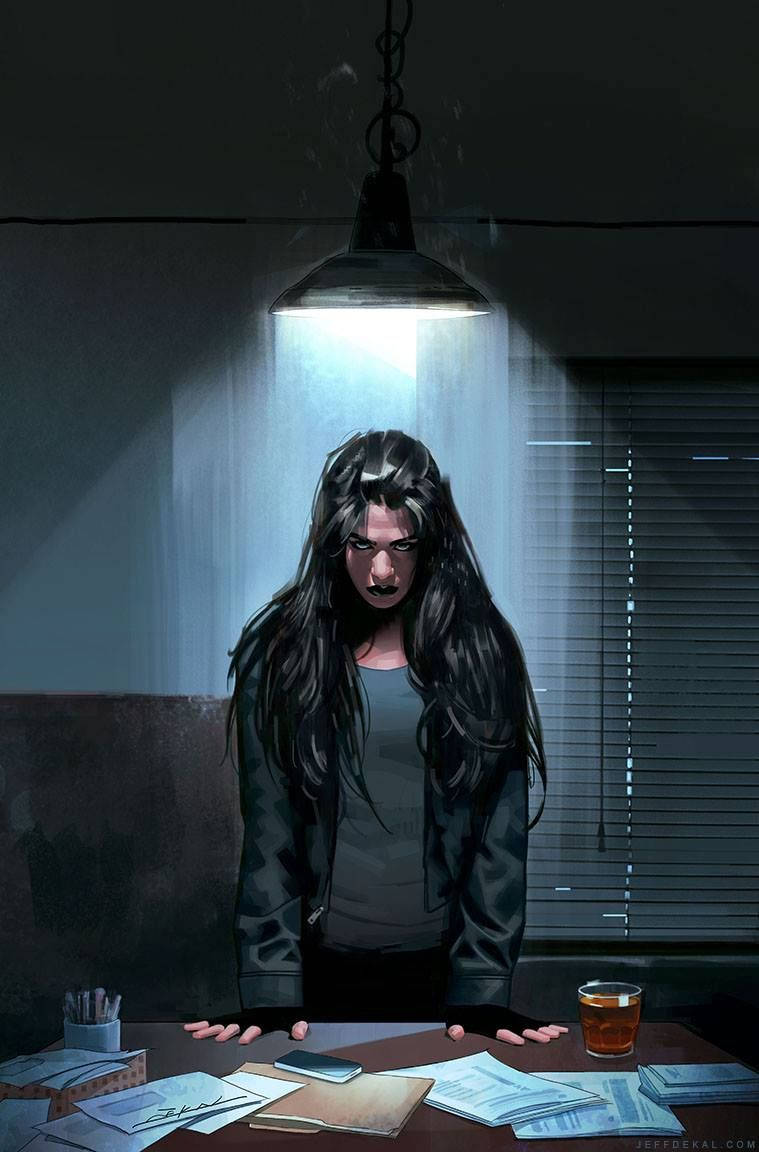 Jessica Jones in Ondersoekkamer Muurpapier