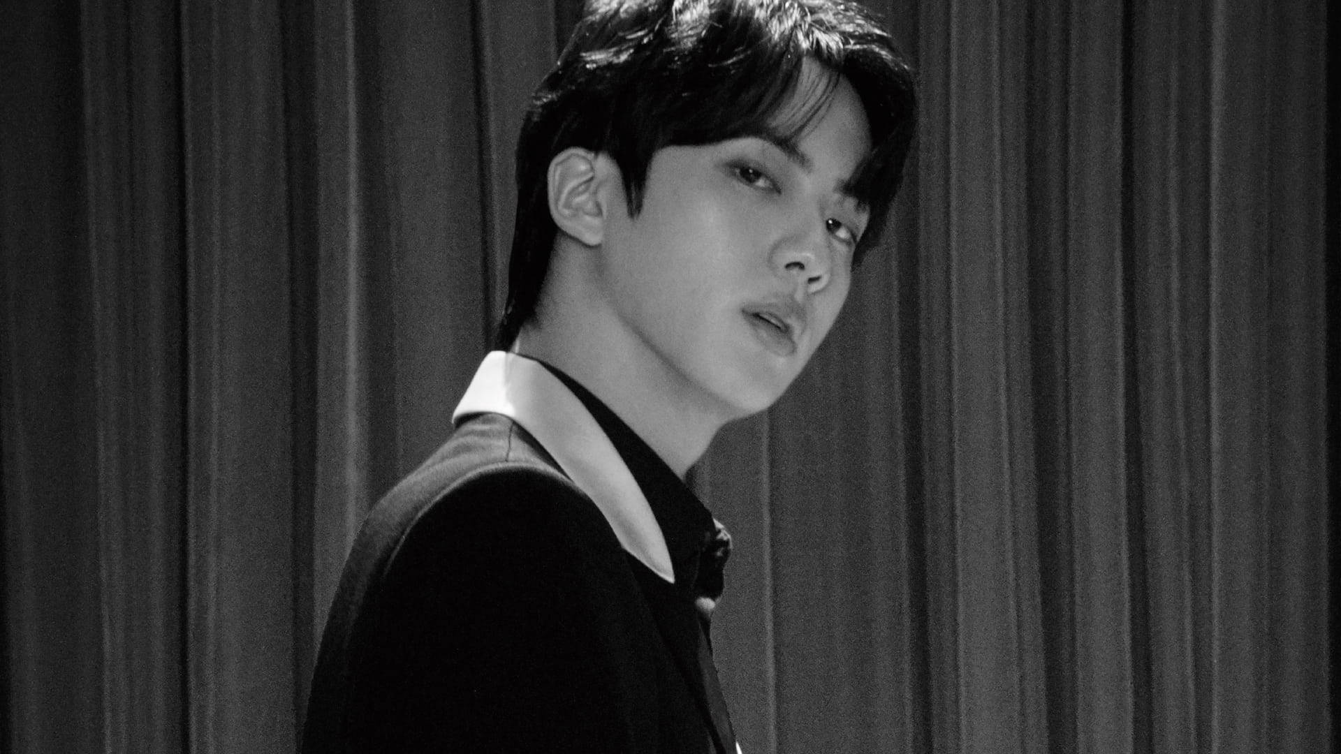 Jin BTS Swart Estetika Muurpapier
