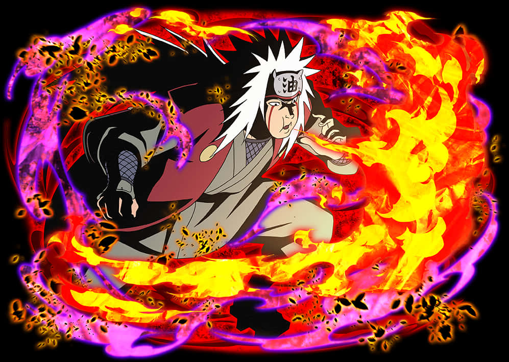 Jiraiya Vuurtegniek Anime Kuns Muurpapier
