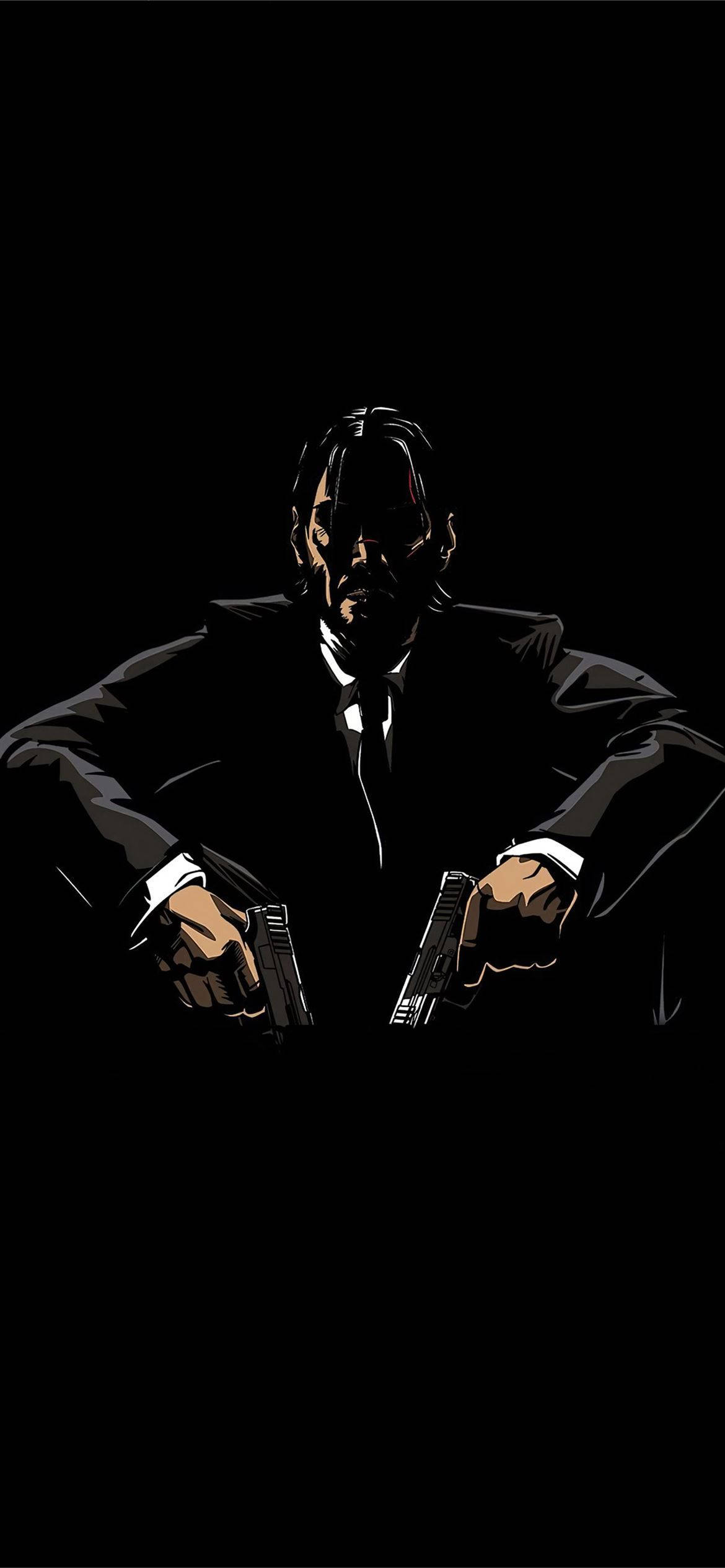 John Wick Vektorkuns iPhone 12 Muurpapier