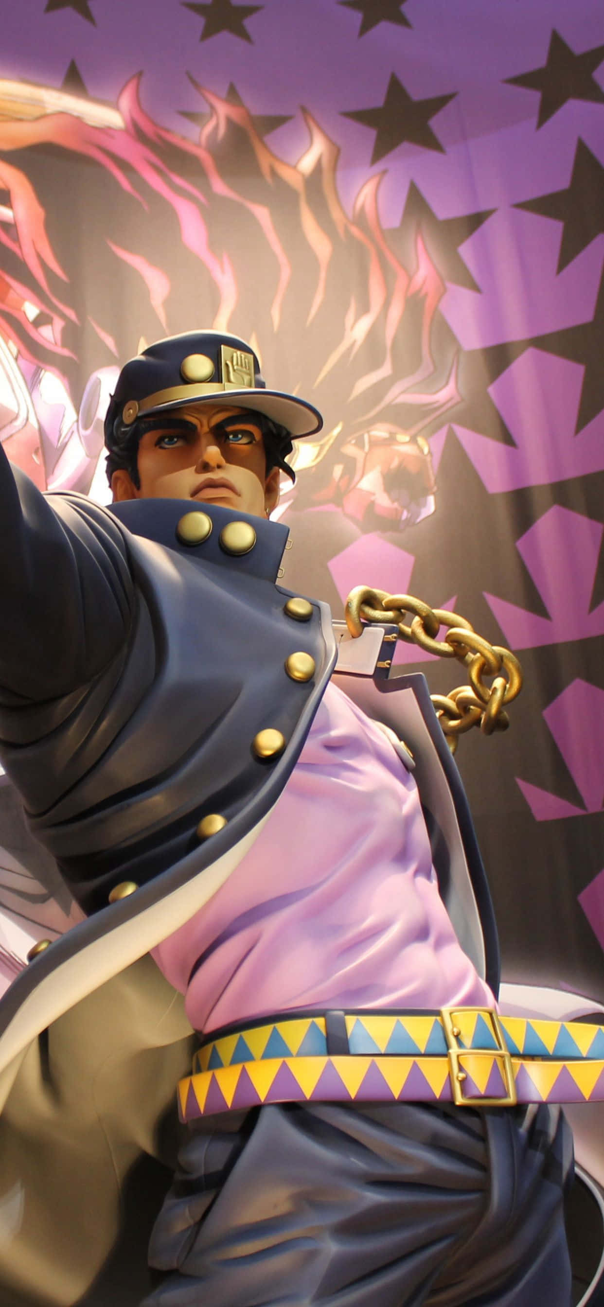 Jojos Bizarre Avontuur iPhone Jotaro Standbeeld Muurpapier