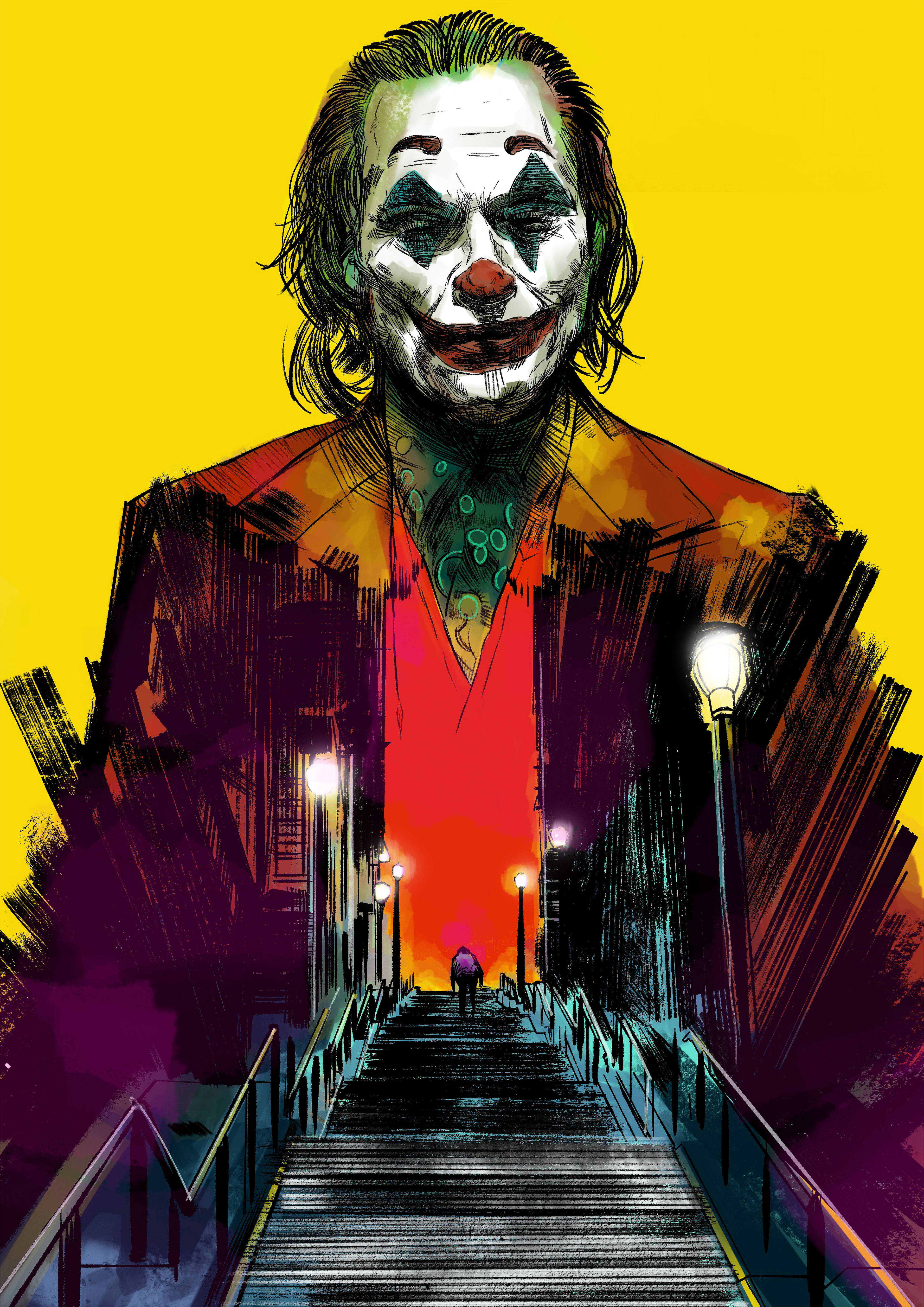 Joker 2019-trappe-kuns Muurpapier