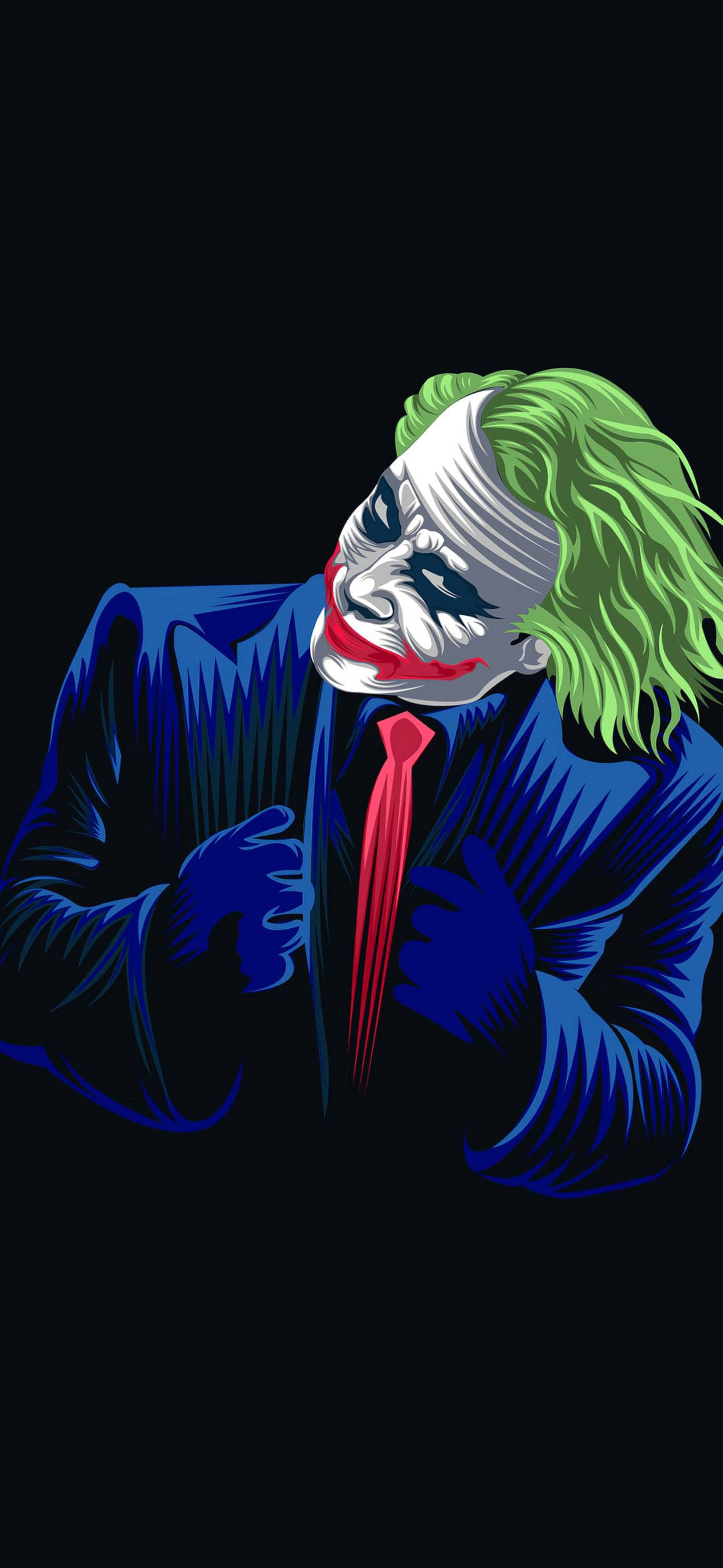 Joker Ledger Neon Portret Muurpapier