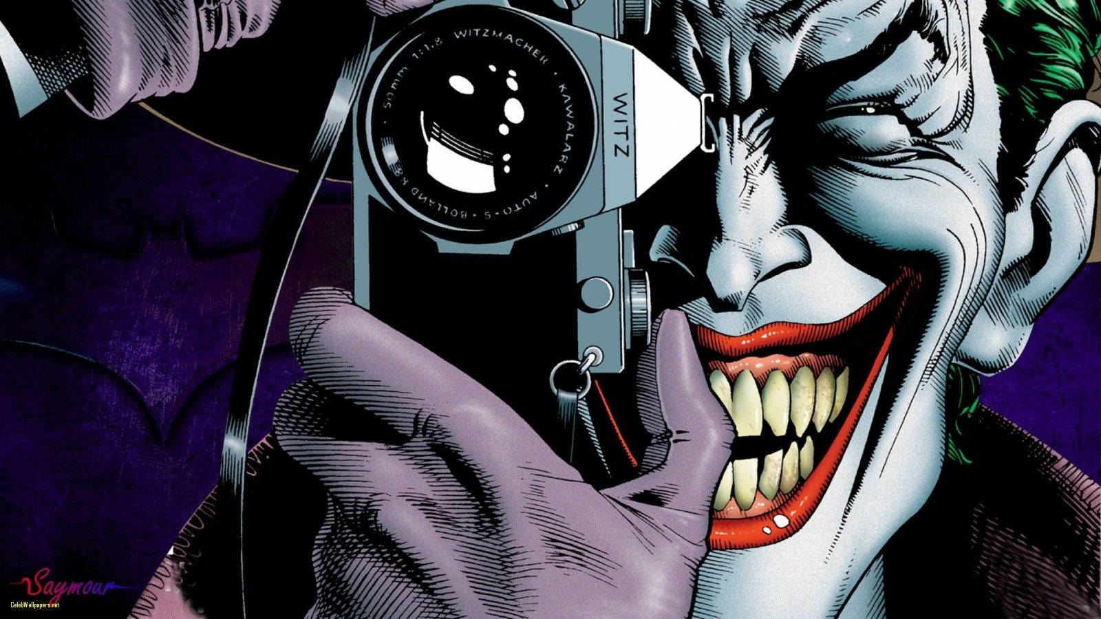 Joker met 'n Kamera Agtergrond