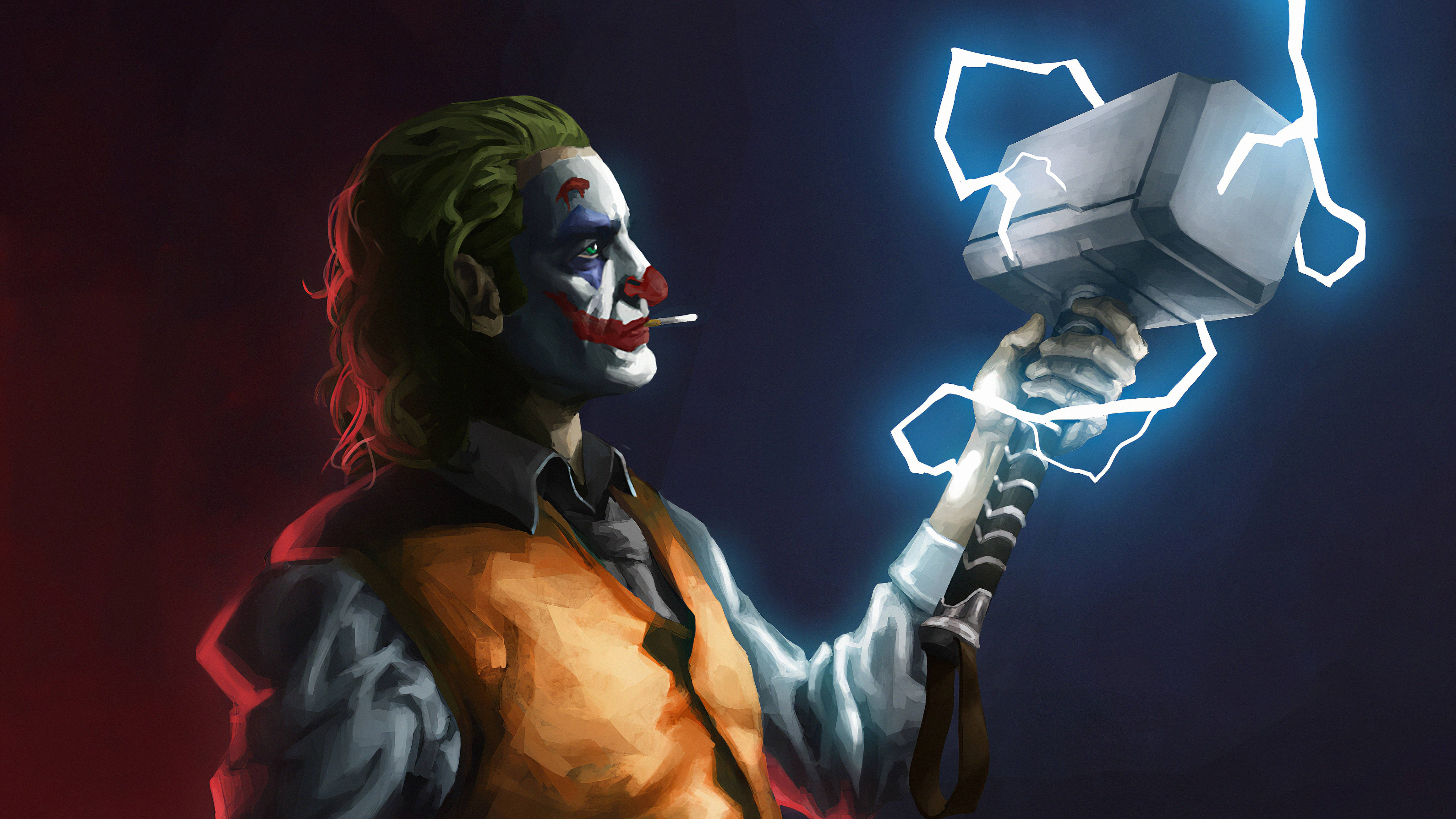 Joker Thor Hamerkuns Muurpapier
