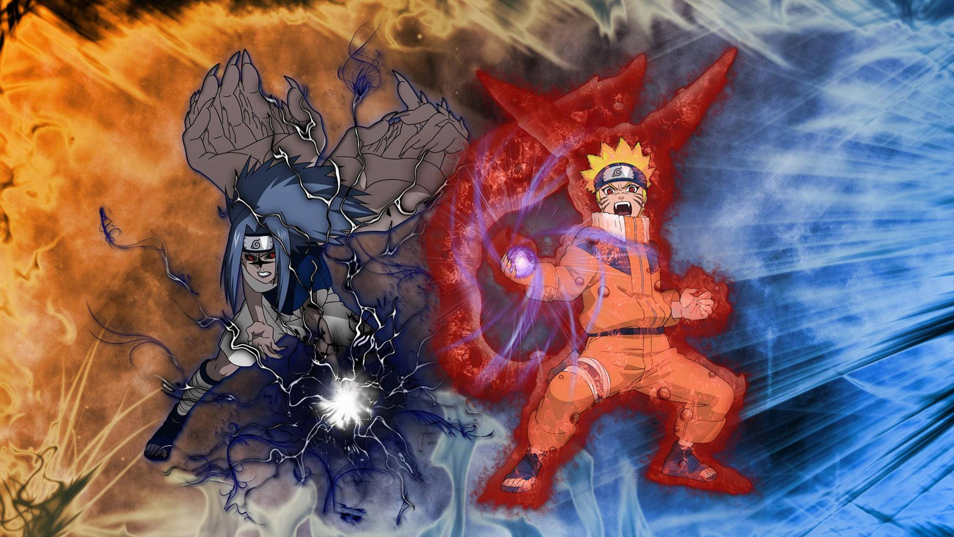 Jong Naruto en Sasuke Transformasie Muurpapier