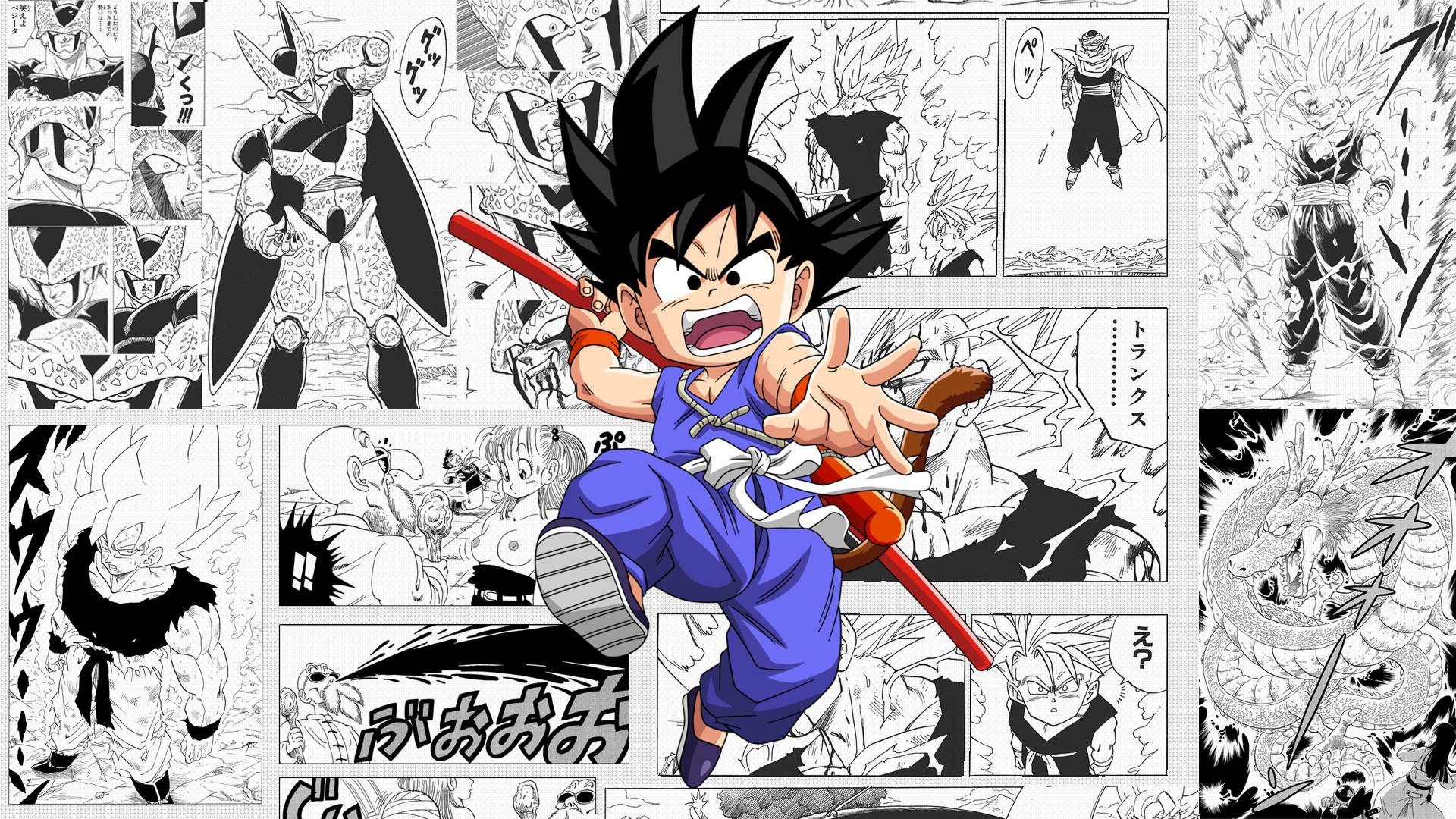 Jong seun Goku Manga Paneel Muurpapier