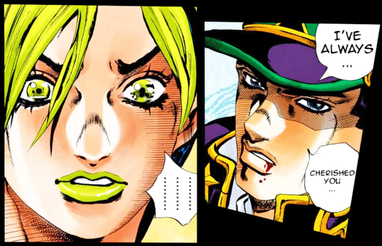 Jotaro en Geheimsinnige Karakter Emosionele Dialoog Muurpapier