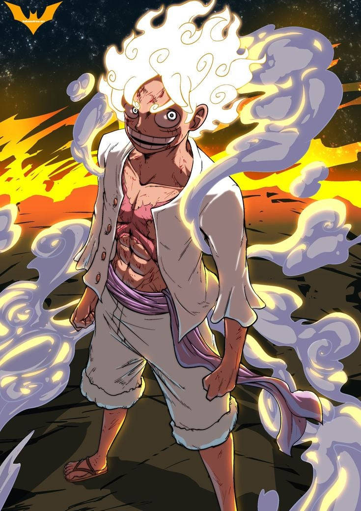 Joy Boy Luffy Vlamende Hare Muurpapier
