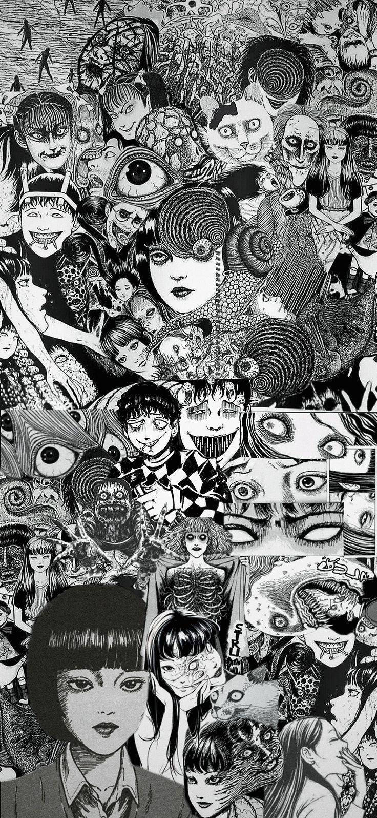 Junji Ito Koel Manga Collage Muurpapier